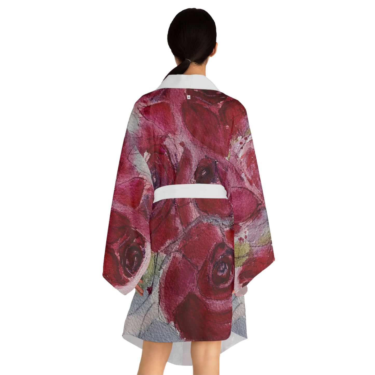 Kimono Robe - Lovely Large Romantic Red Roses