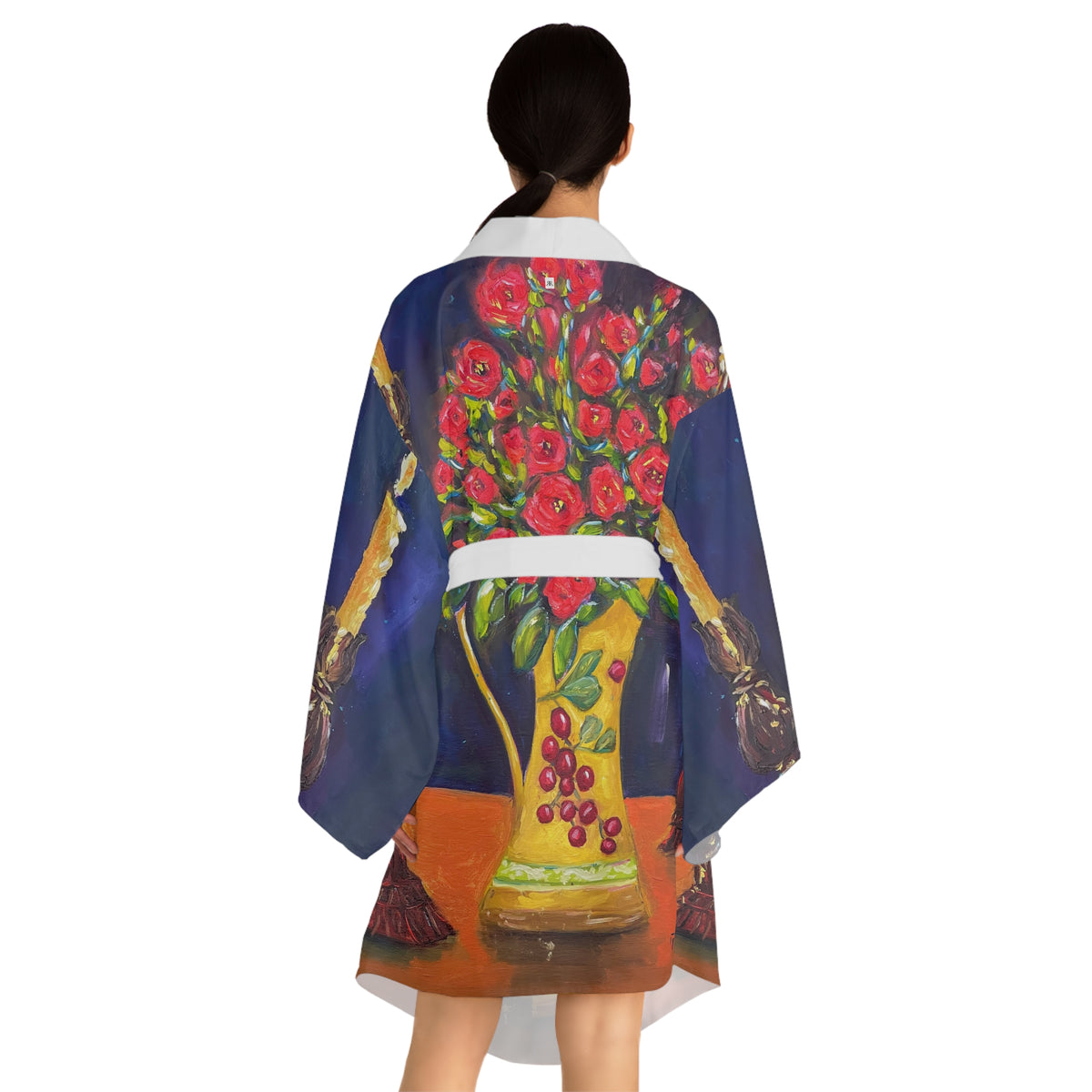 Kimono Robe-Candlelit Corals — Romantic Gift for Her