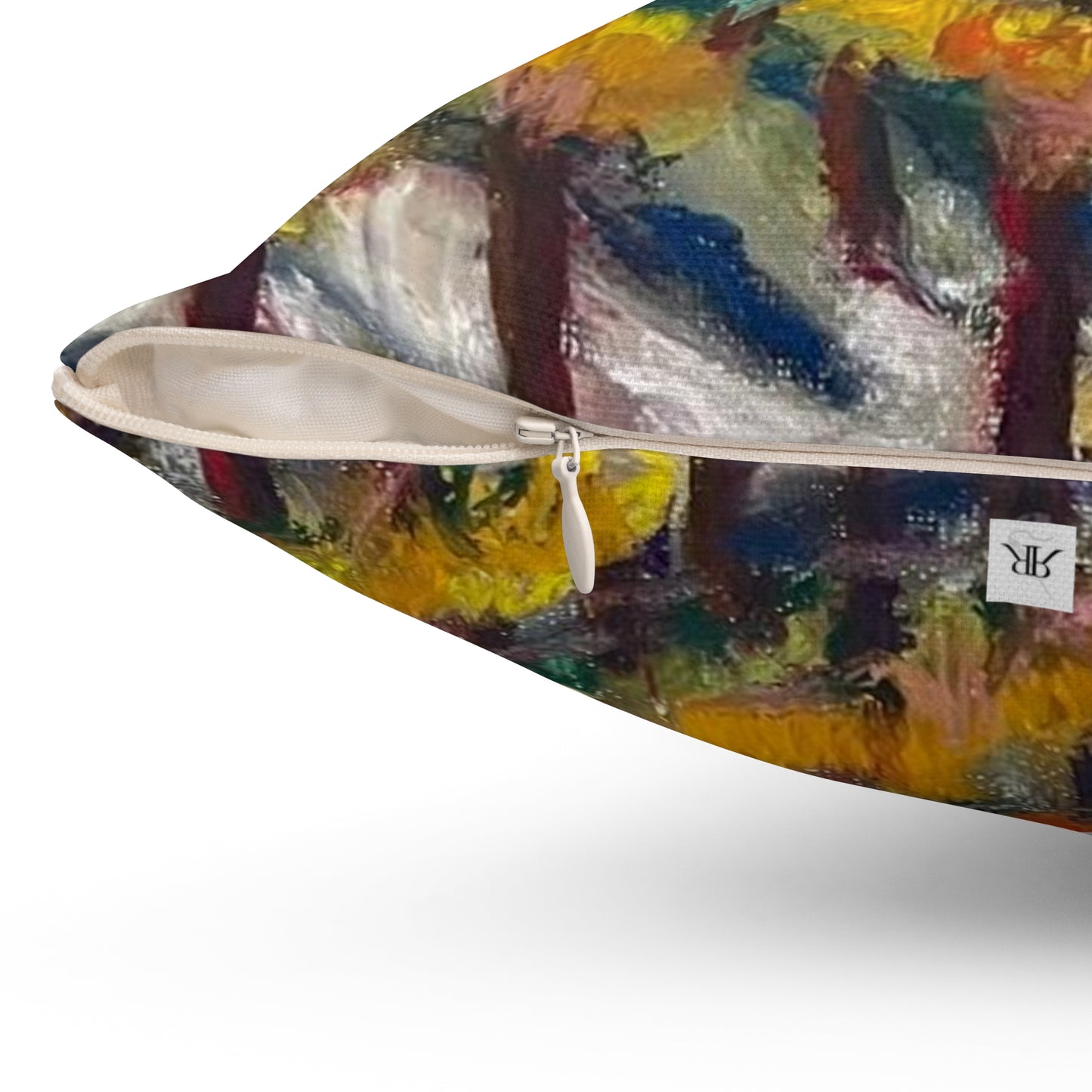 Oreiller carré en polyester filé d’intérieur Misty Vines