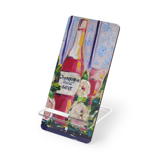 Pink Champagne and Peonies- Phone Stand