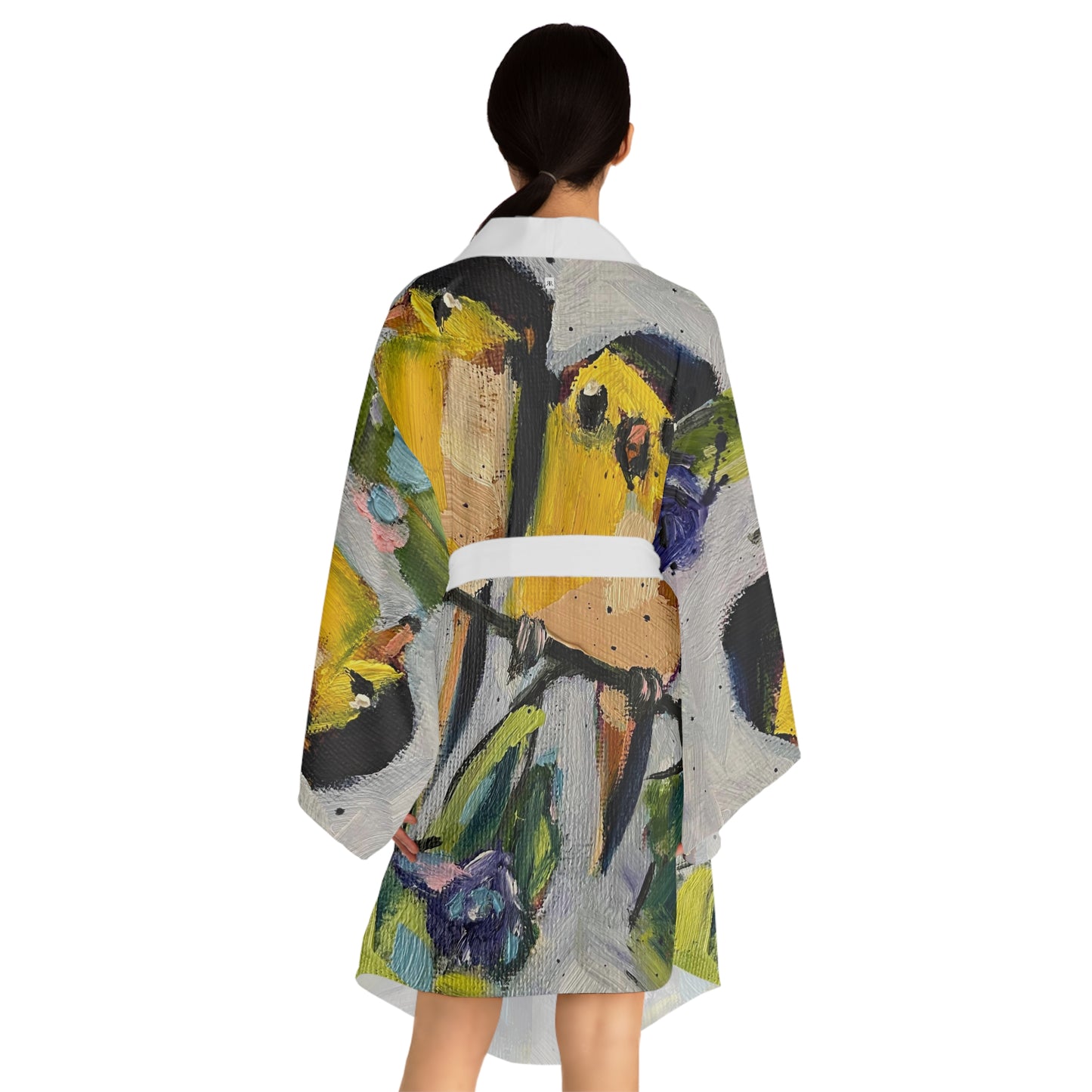 Kimono Robe - Morning Glory Goldfinches