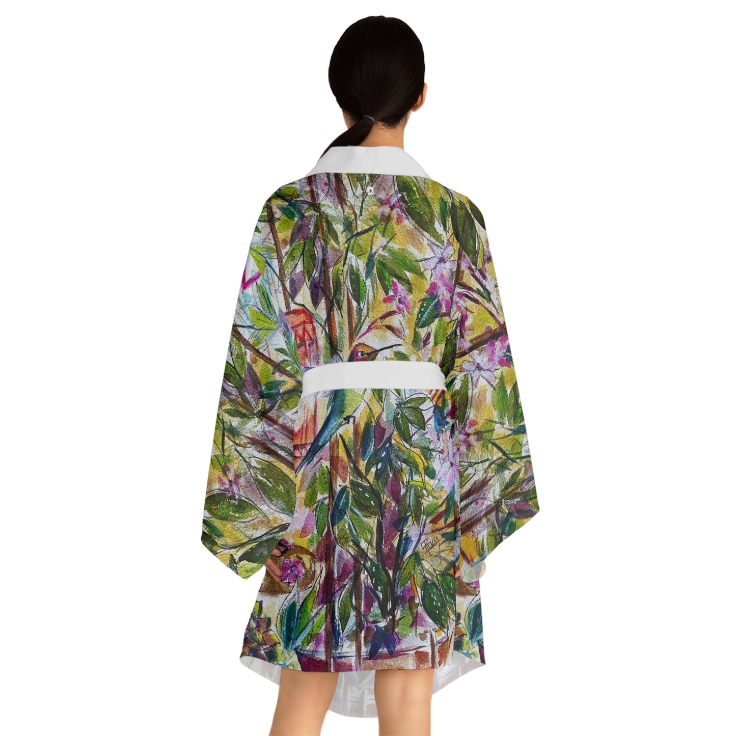 Kimono Robe - Elegant Hummingbird by the Jasmine