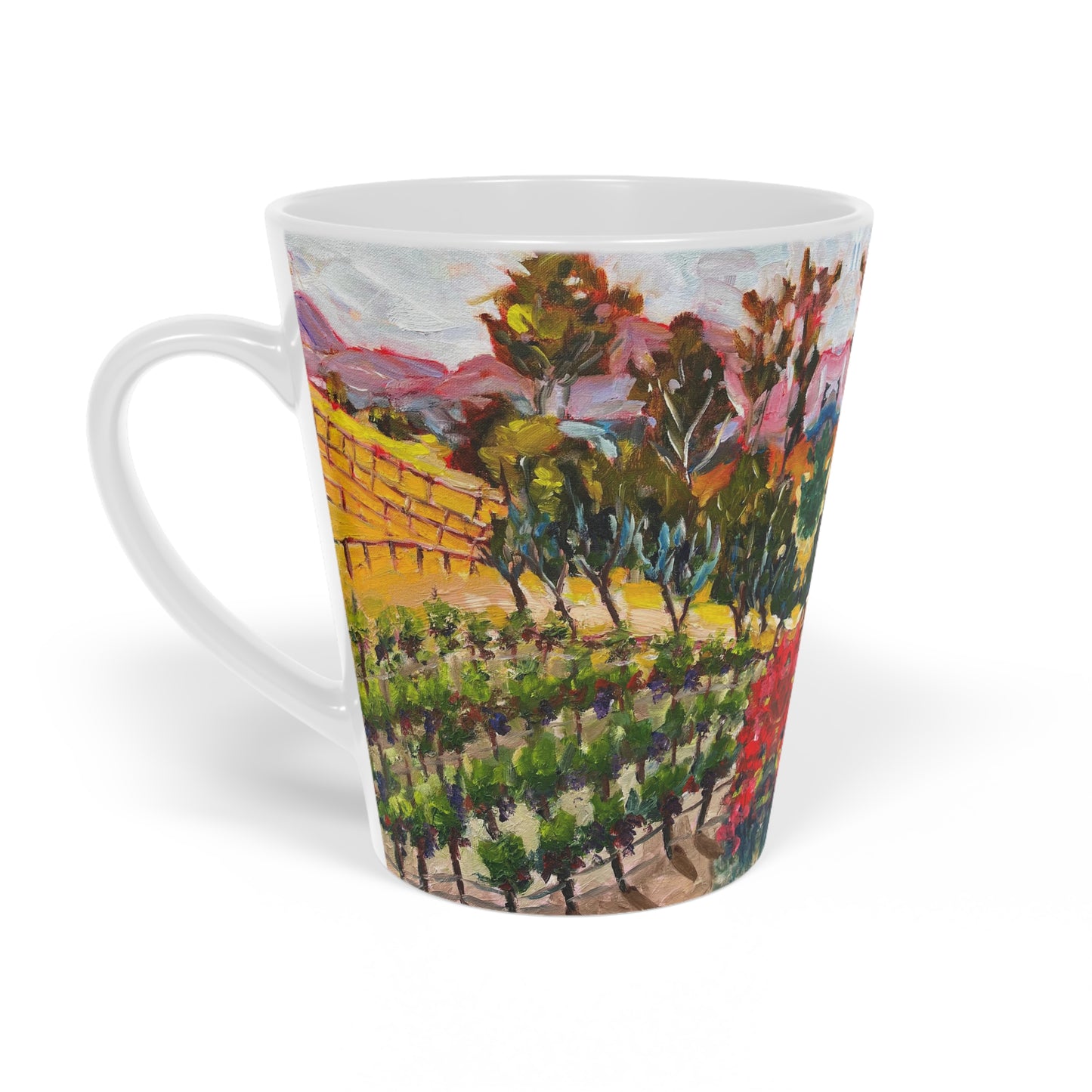 Cab Franc lot at Lorenzi Estate- Full Print Mirror Image Latte Mug, 12oz