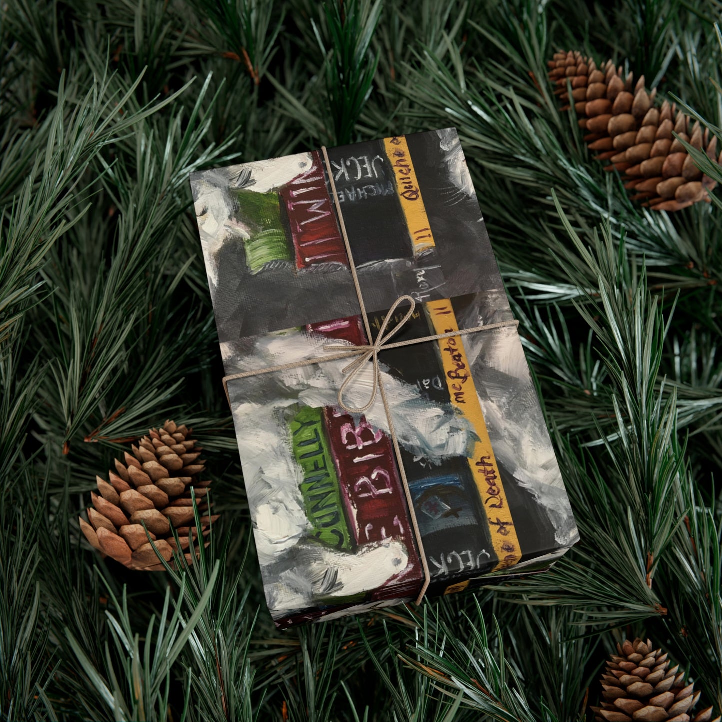 Biblio Cat (Gato durmiendo sobre libros) Papel de regalo con impresión repetitiva