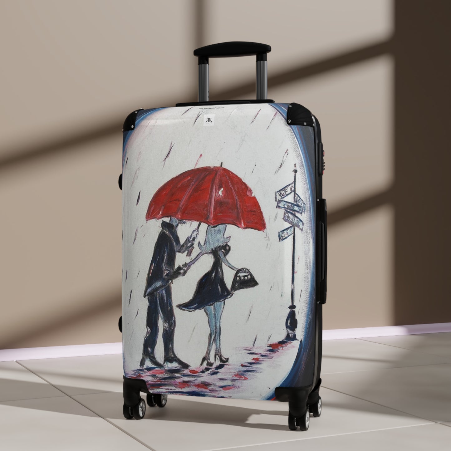 Romatic Couple in Paris "The Gentleman" Carry on Suitcase