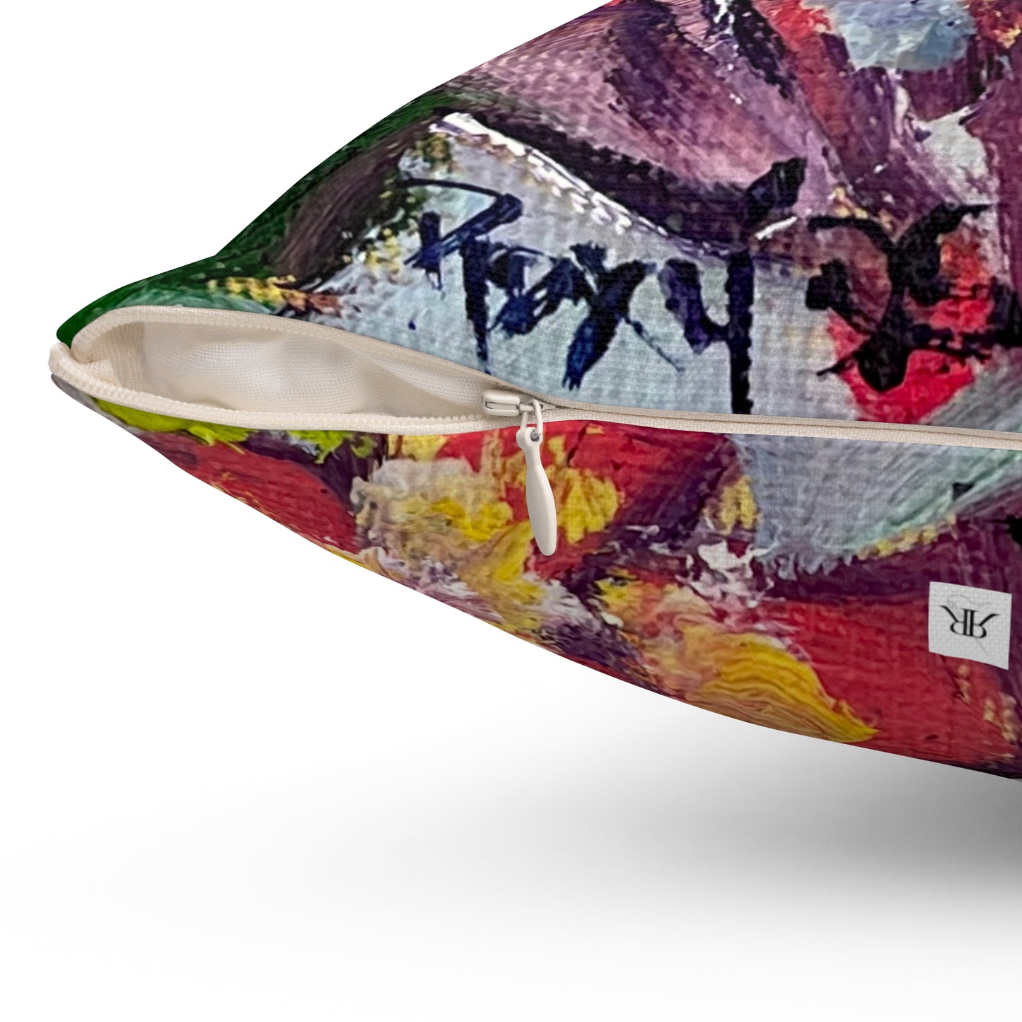 Indoor Spun Polyester Square Pillow-Sip of Summer