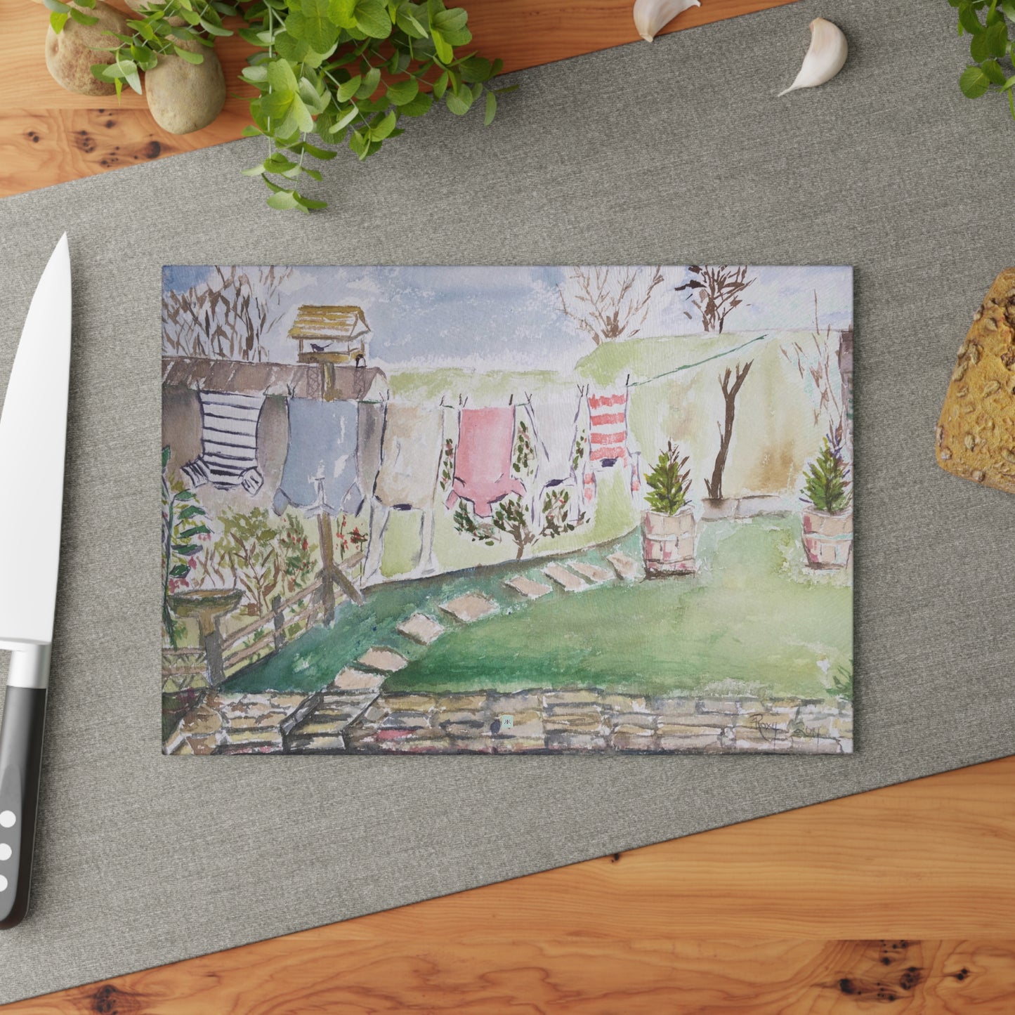 Planche à découper en verre de blanchisserie anglaise