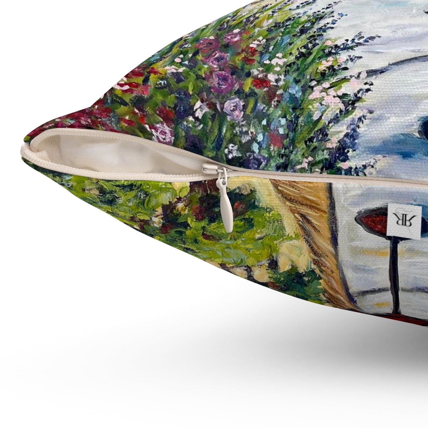 Lorenzi Estate Terrace with Brenda Indoor Spun Polyester Square Pillow