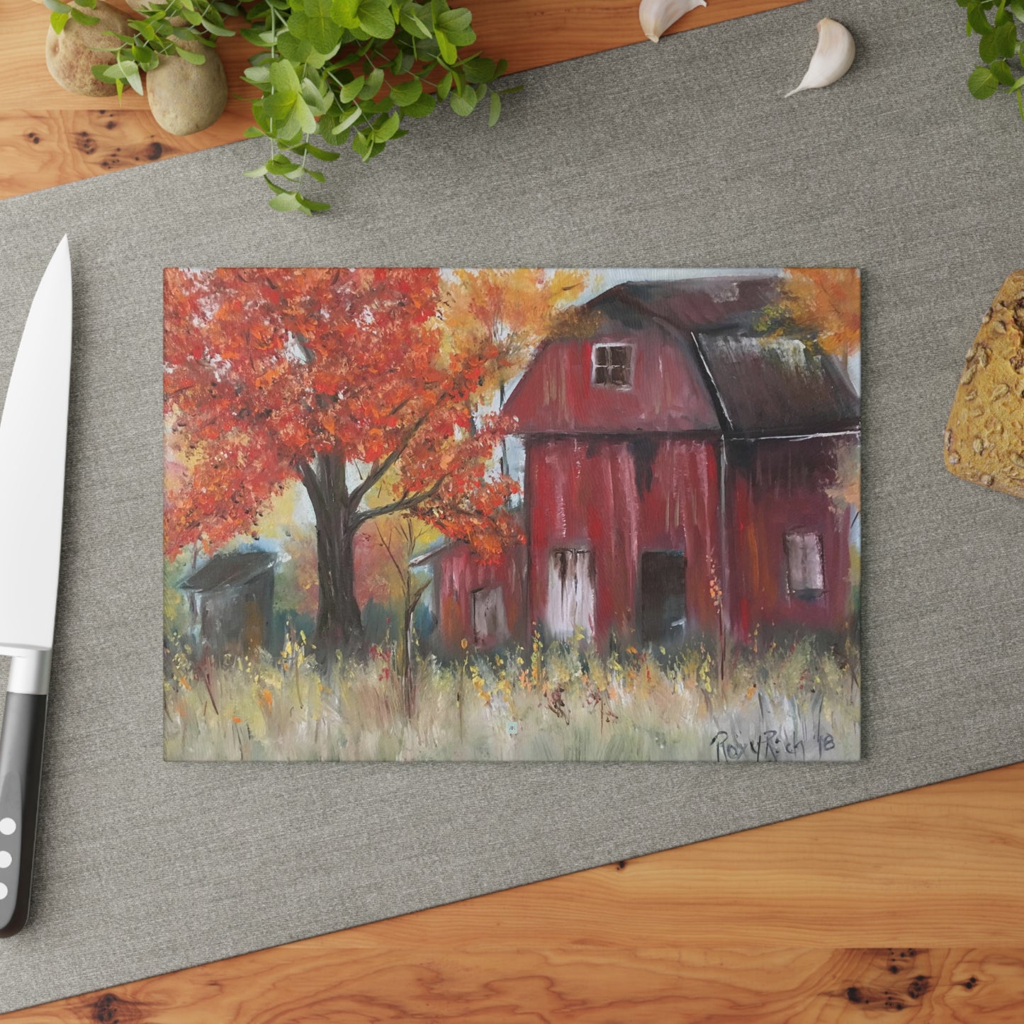 Abandoned Barn Glass Cutting Board