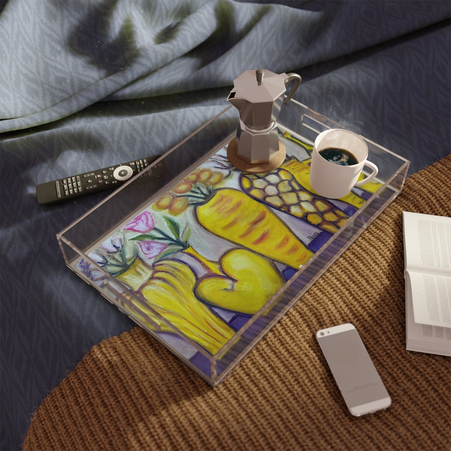 Yellow Vases Acrylic Tray