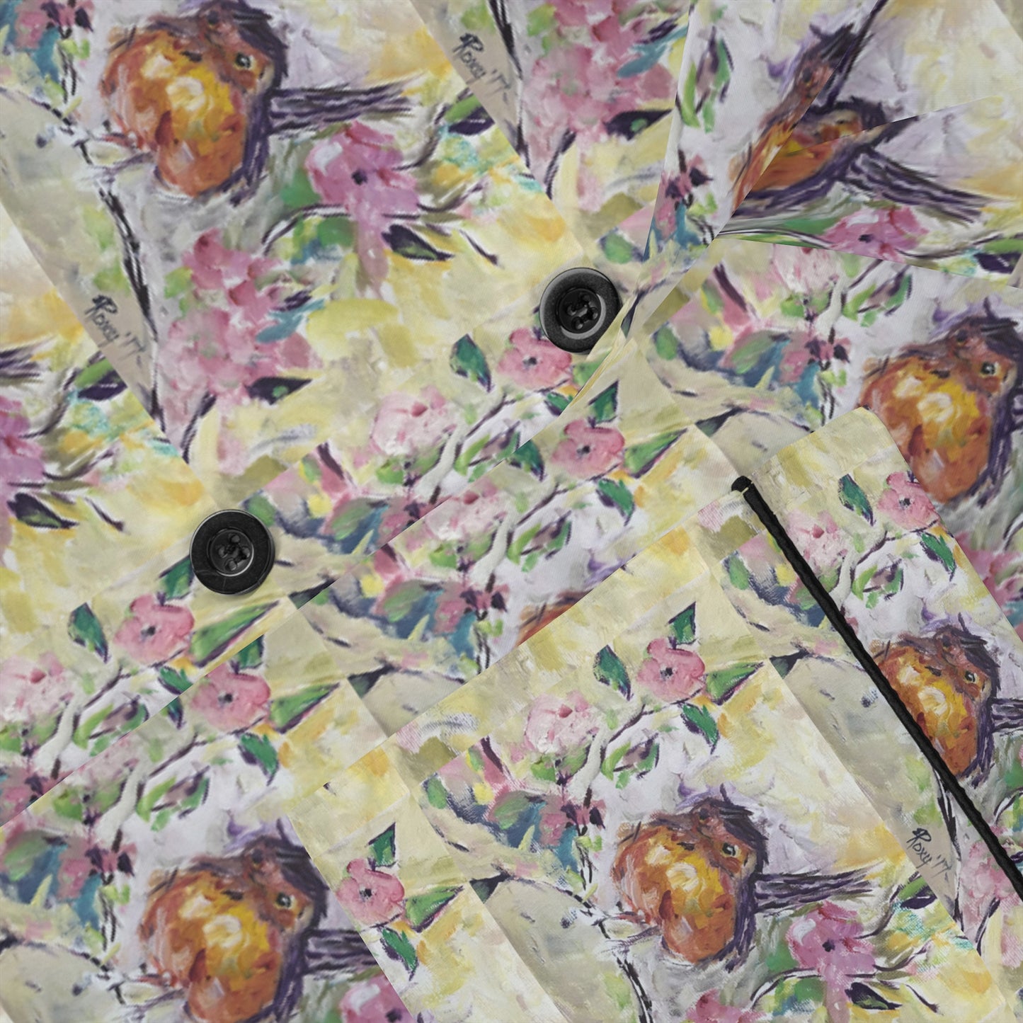 Women's Satin Pajamas — Luxurious All-Over Print Sleepwear-Robin in Cherry Blossoms