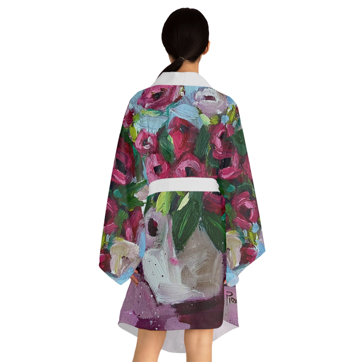 Kimono Robe-Blushing Blooms Lovely Roses--Romantic Gift for Her