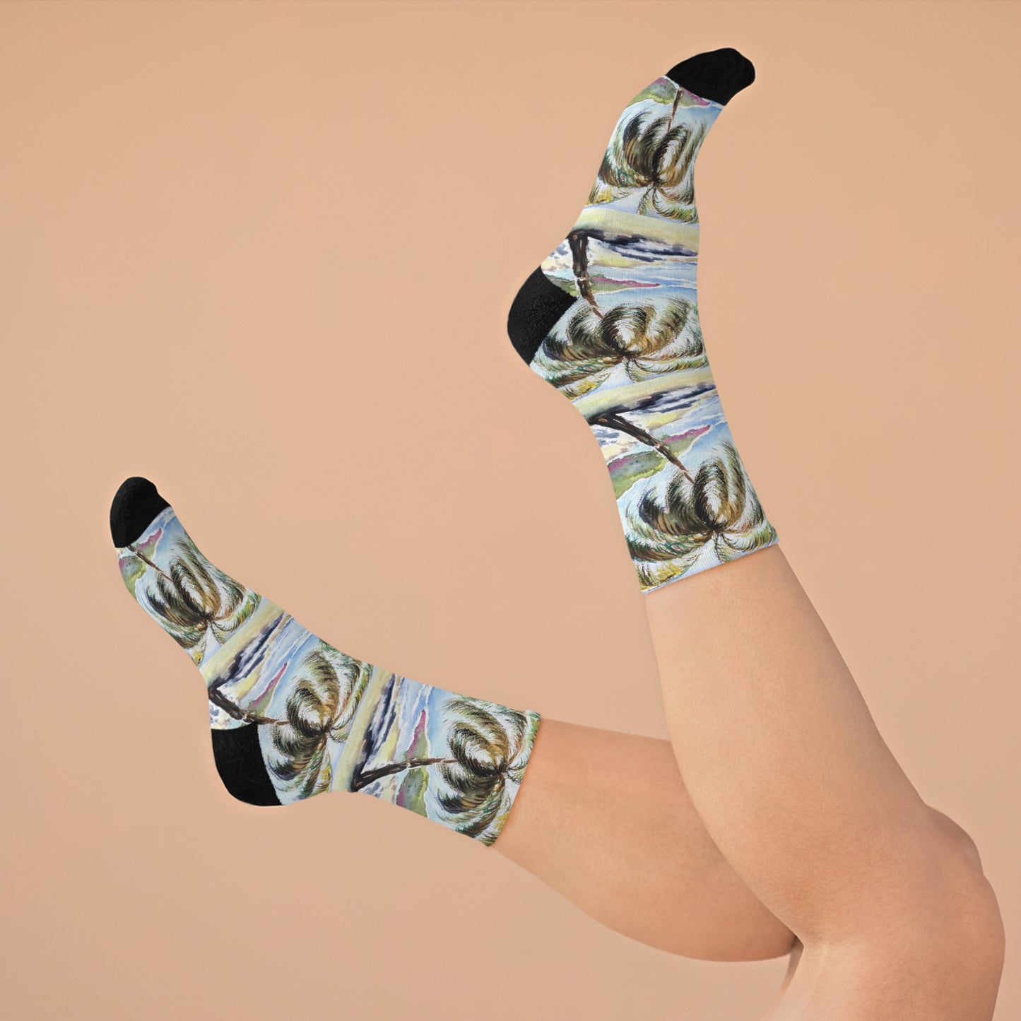 Hawaii Awaits Palm Trees Socks