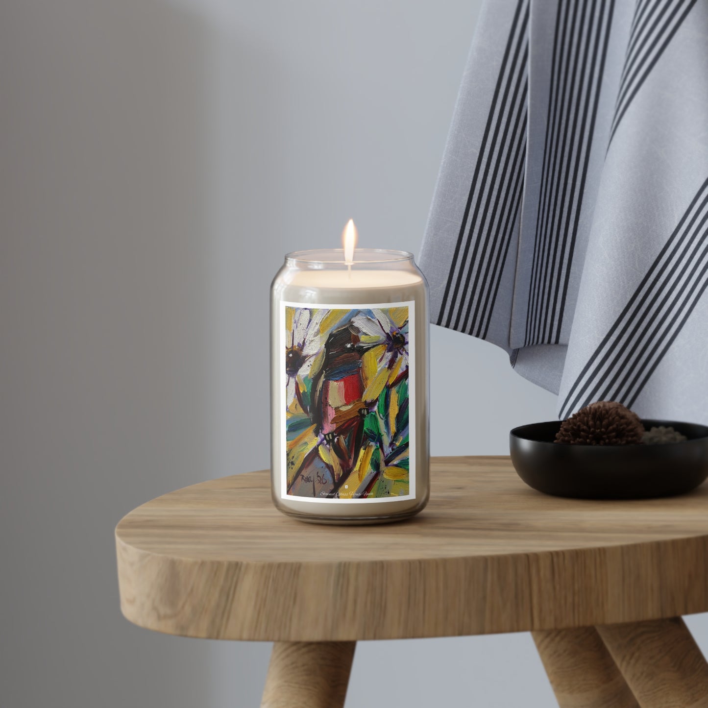 Scented Candle, 13.75oz-Stained Glass House Finch