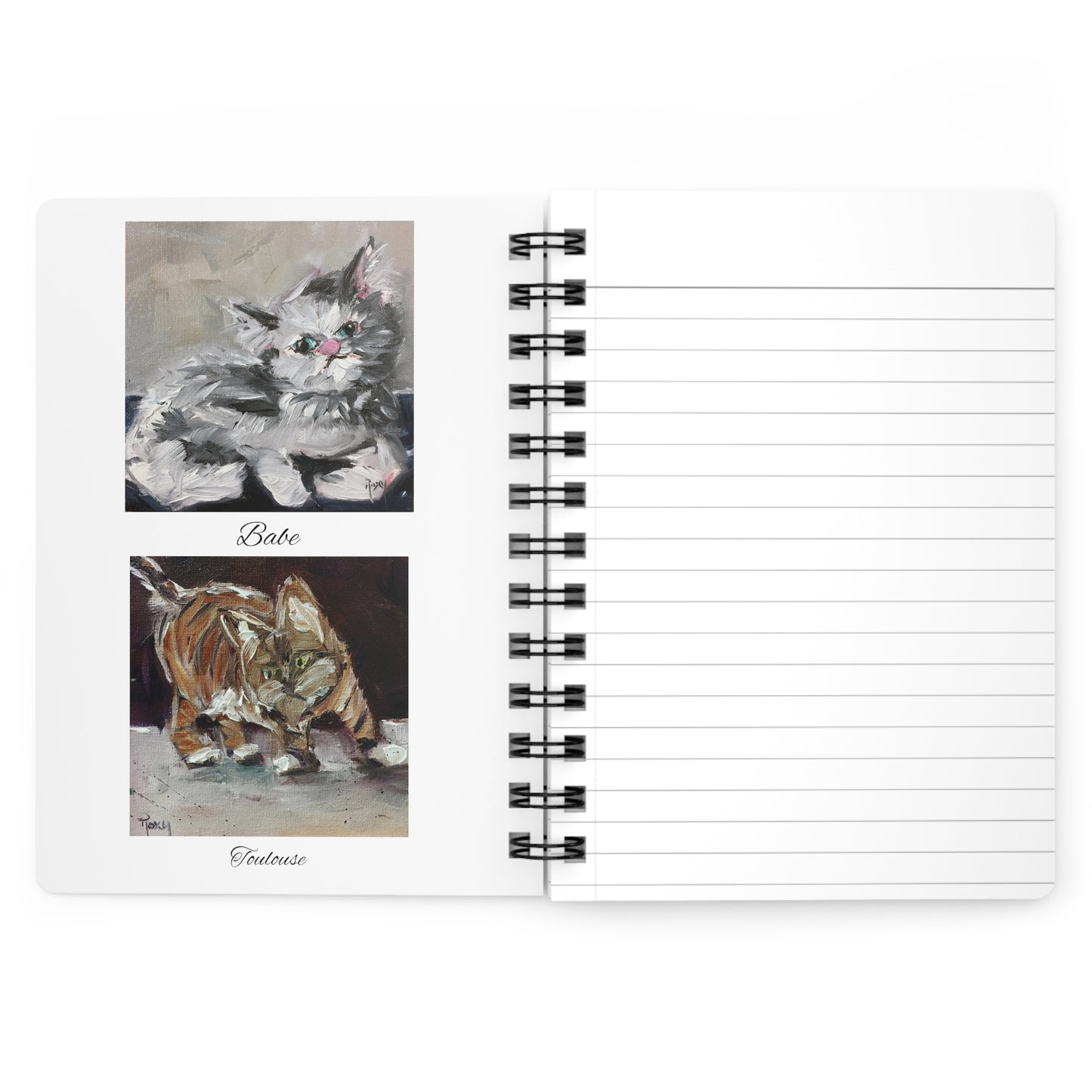 Pretty Kitties -Five Adorable Cat Paintings- Spiral Bound Journal