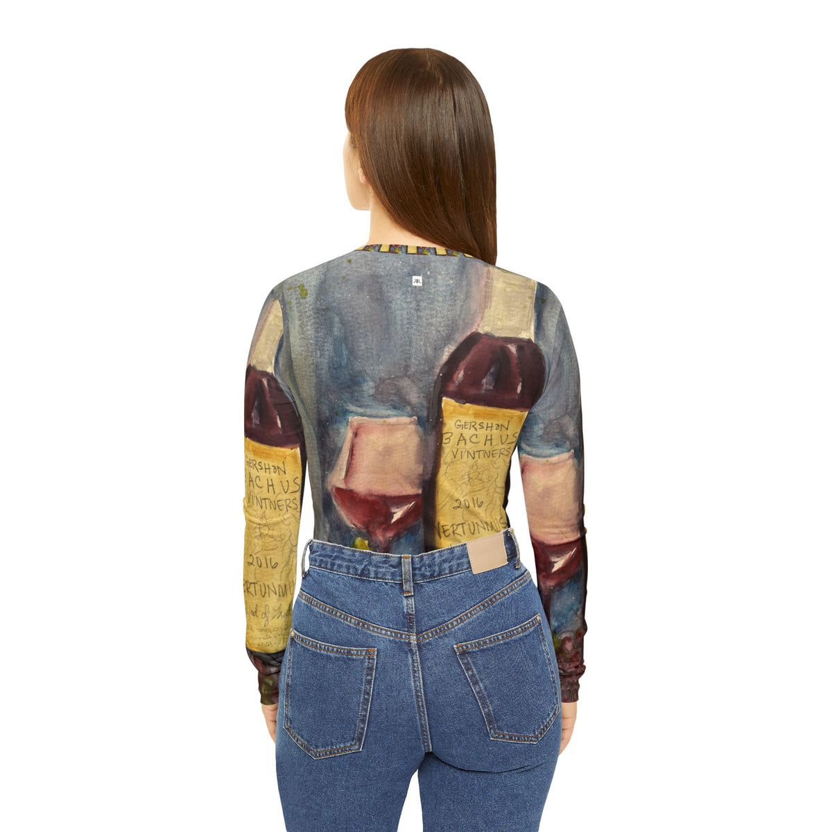 Women's Long Sleeve V-neck Shirt -Vertunmus GBV Wine