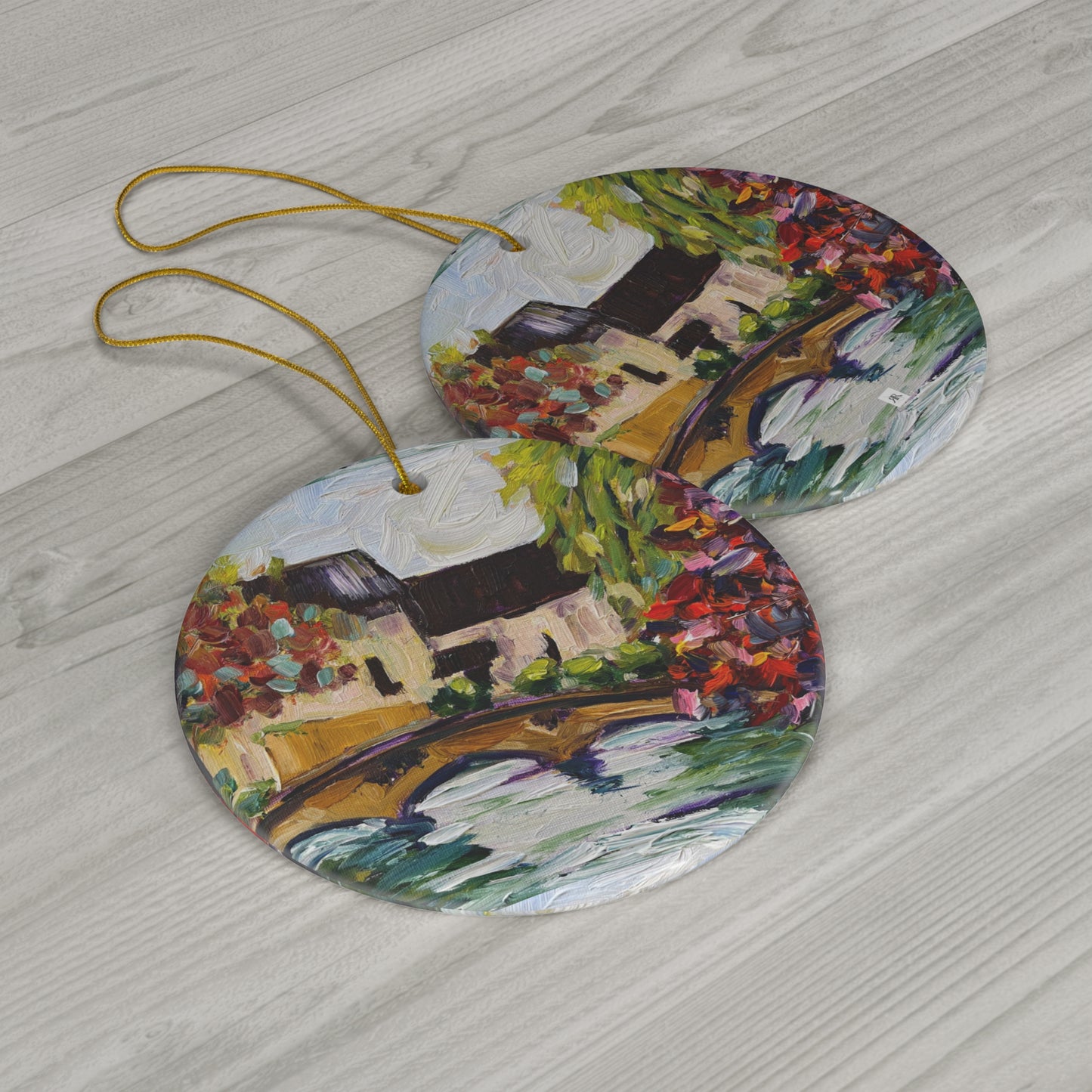 Bourton on the Water in Autumn Cotswolds Ceramic Ornament