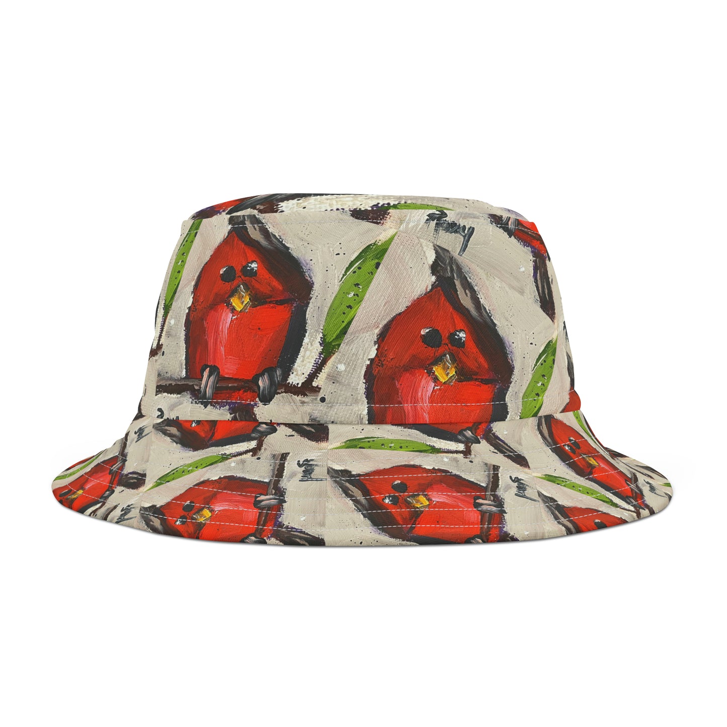 Whimsical Cardinal Chick Bucket Hat