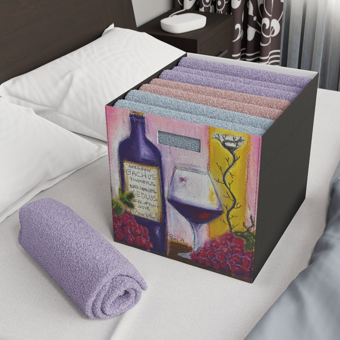 Bouteille de vin Aeolus-GBV et verre Clique - Boîte de rangement en feutre