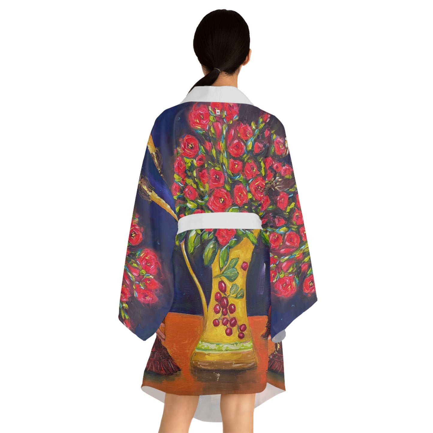 Kimono Robe-Candlelit Corals — Romantic Gift for Her