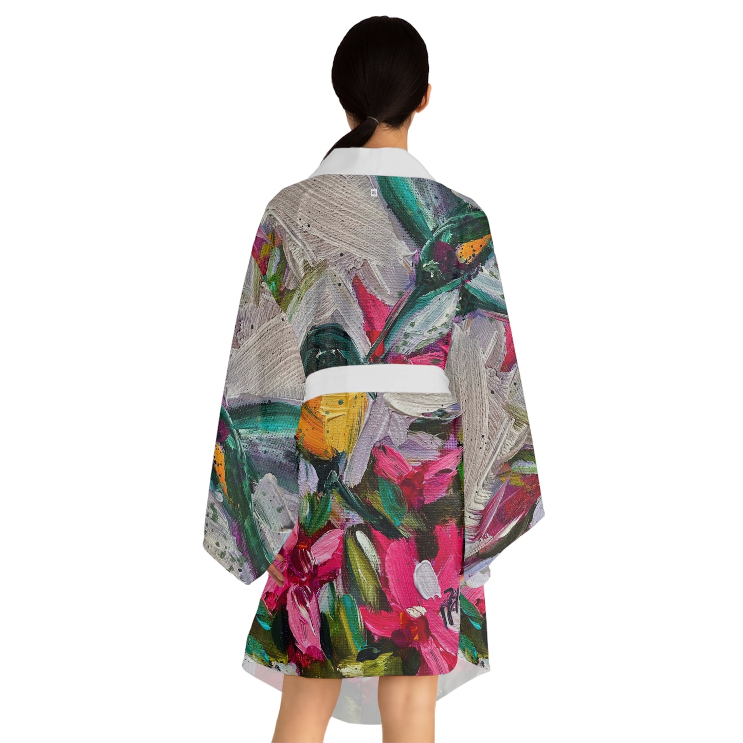 Kimono Robe - Colorful Encounter Goldfinch in Oleander