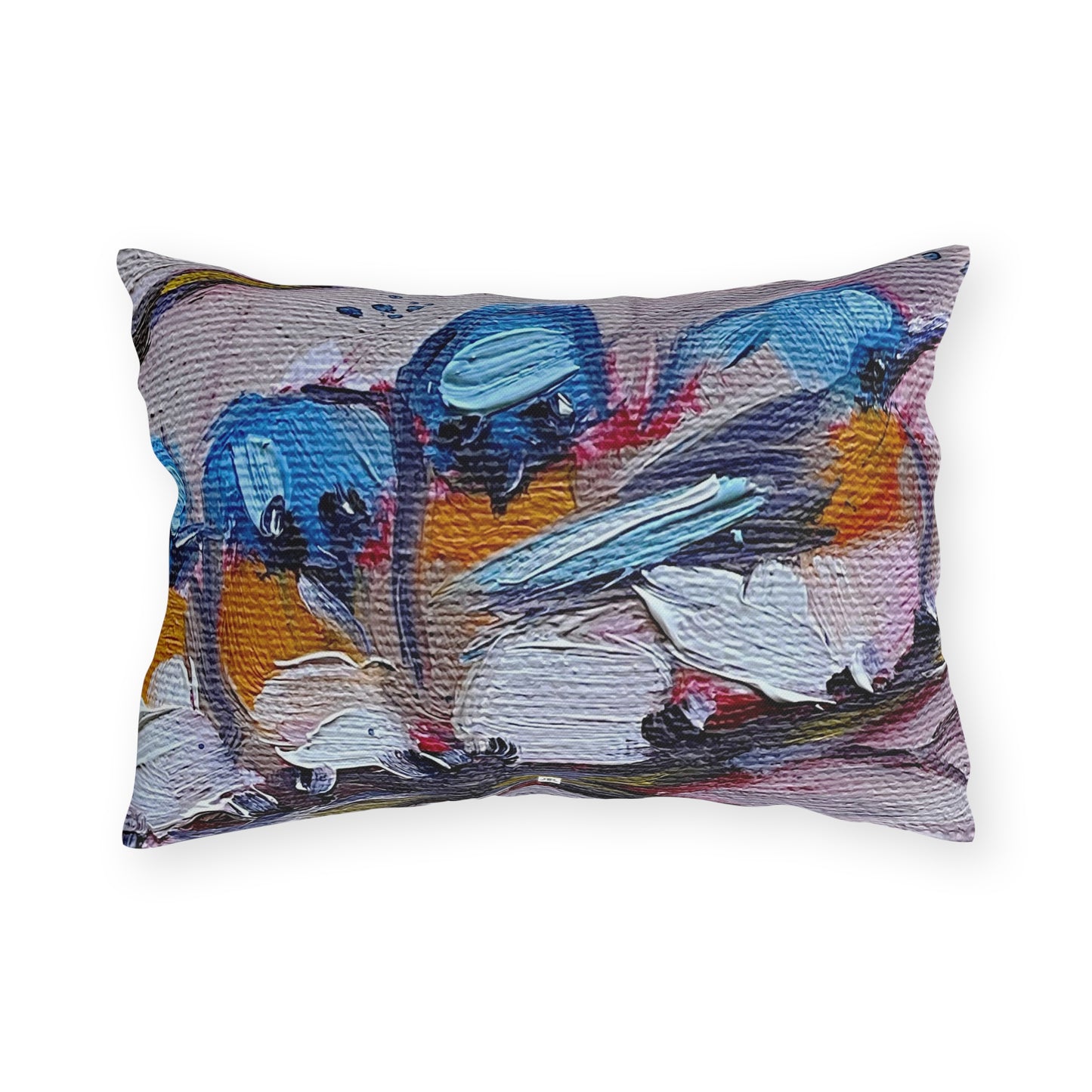 Cuddling Bluebirds Outdoor Pillows