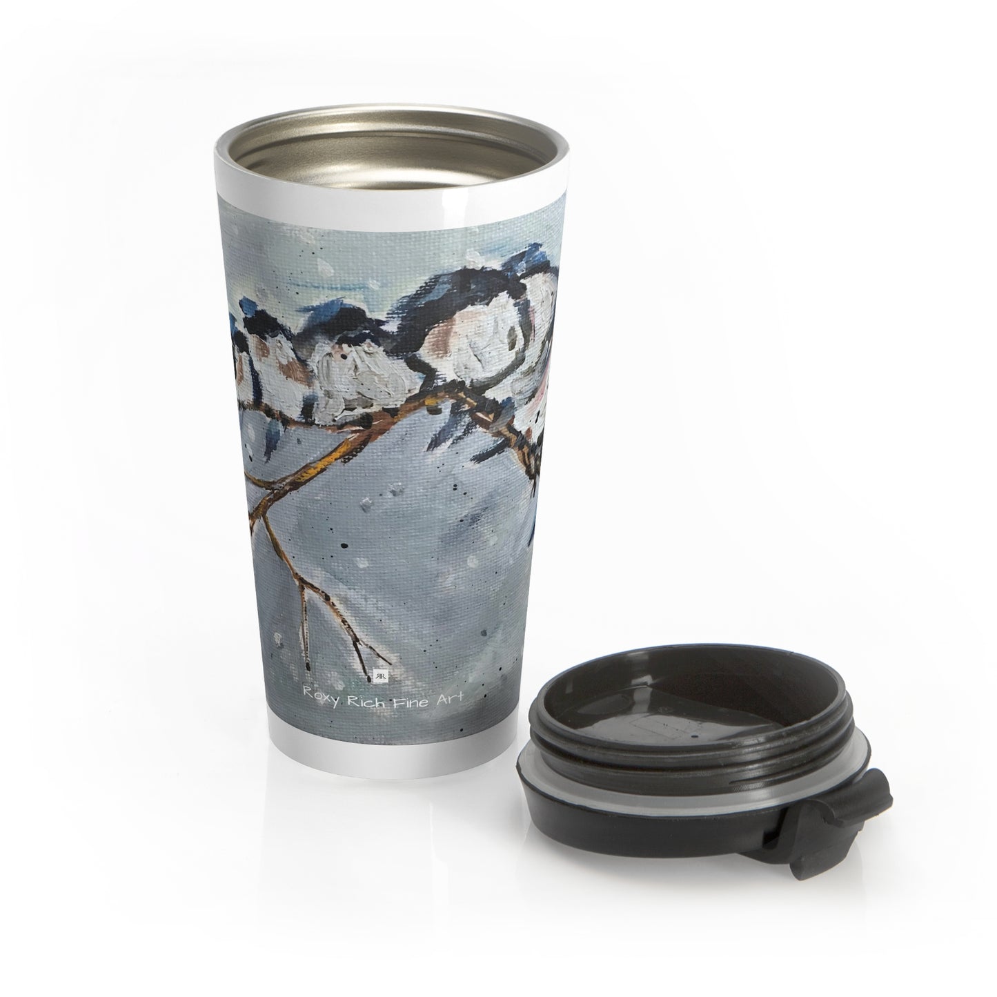 Group Hug (Fairy Wrens in Snow) Stainless Steel Travel Mug
