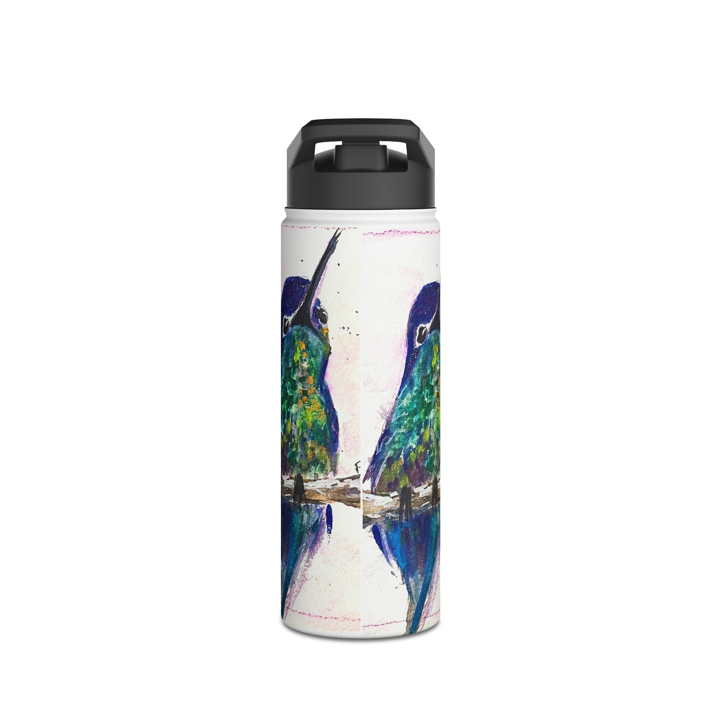 Buff Bellied Hummingbird Stainless Steel Water Bottle, Standard Lid