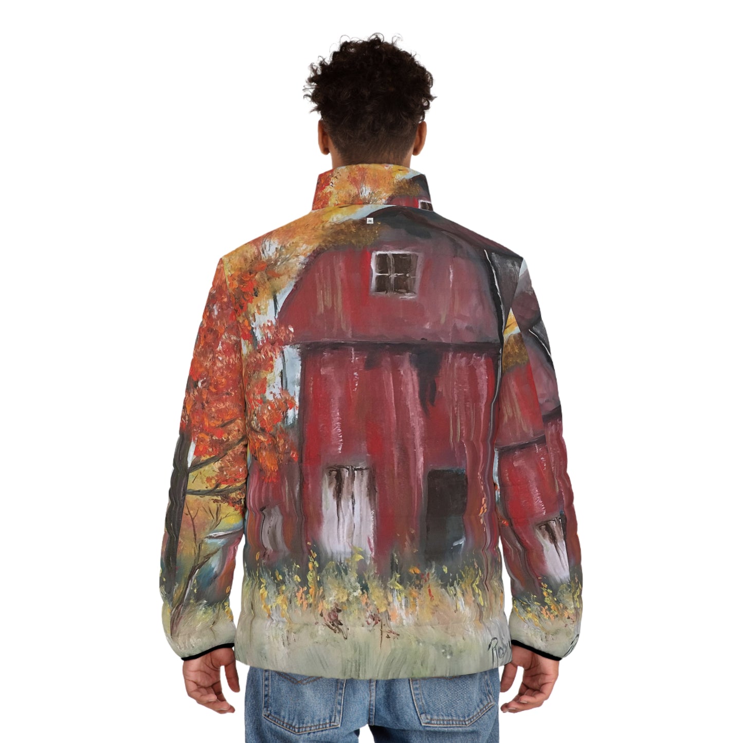 Men's Puffer Jacket - Roxy Rich Art-Abandoned Barn