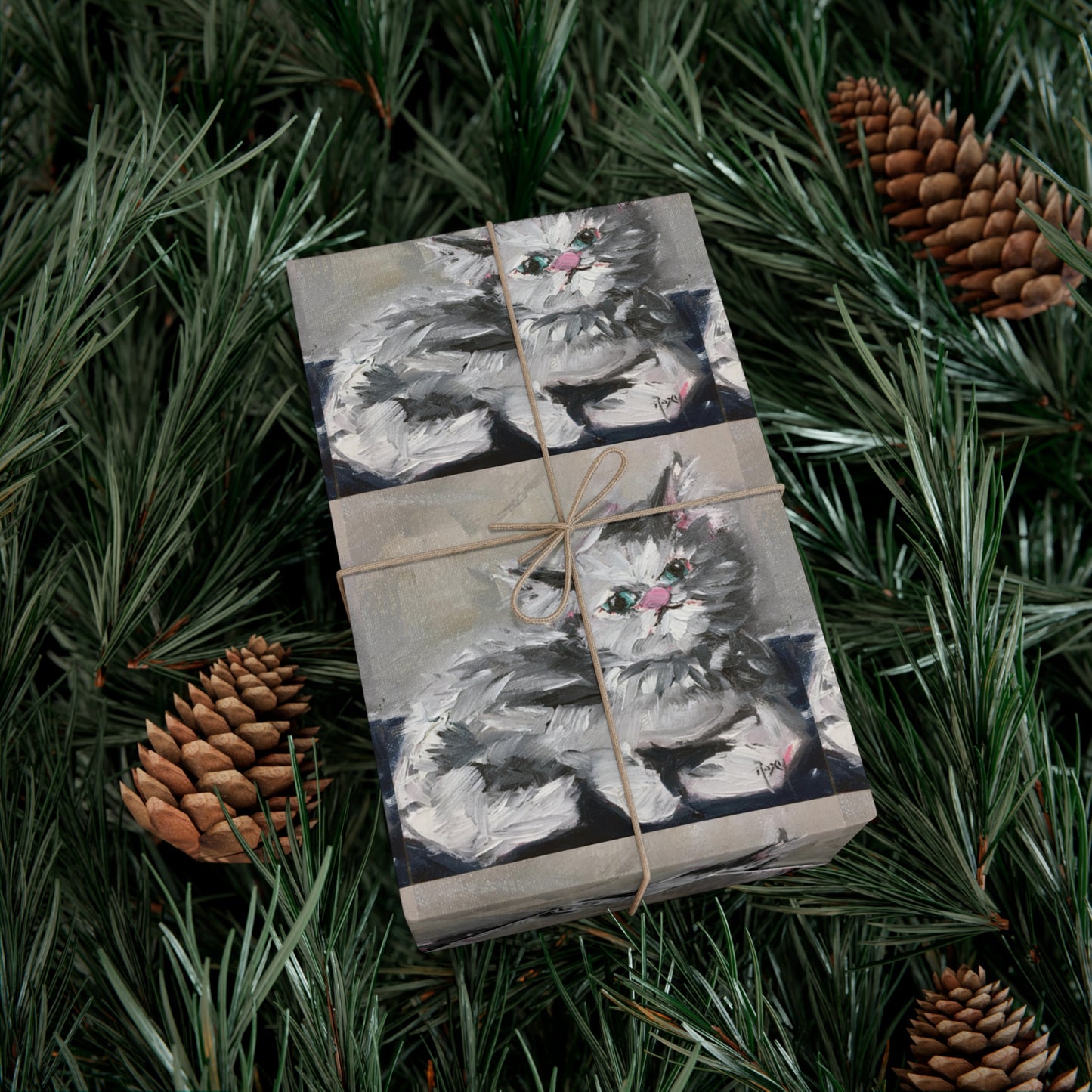 Babe Persian Cat Repetitive Print Gift Wrapping Paper