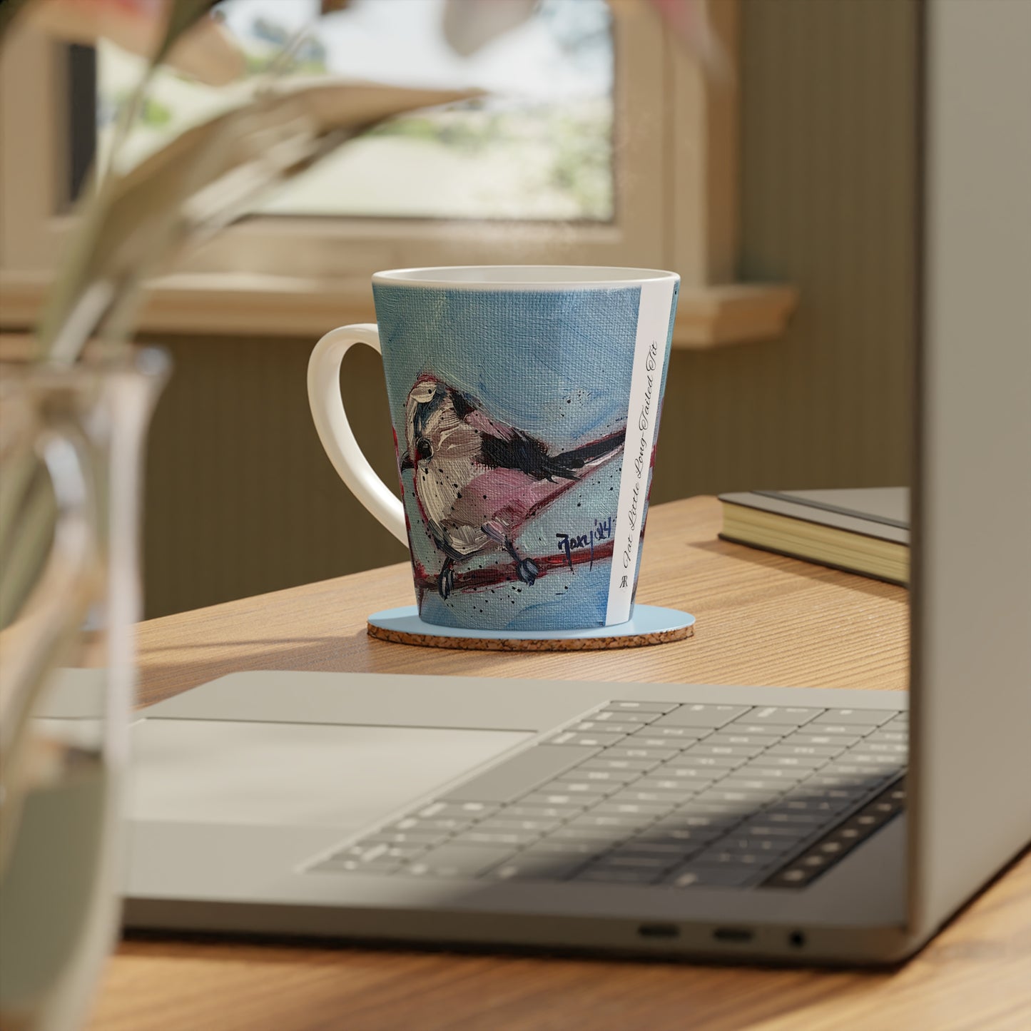 Fat Little Long Tailed Tit Latte Mug, 12oz