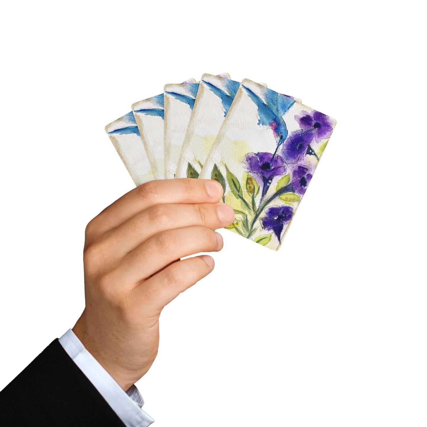 Playing Cards- Hummingbird in Purple Tube Flowers