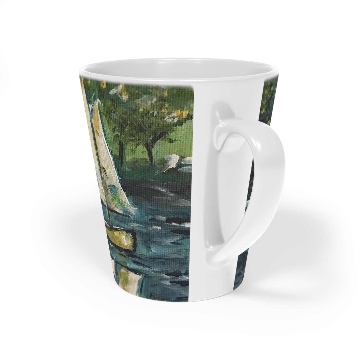 Taza de café con leche de velero, 12 oz