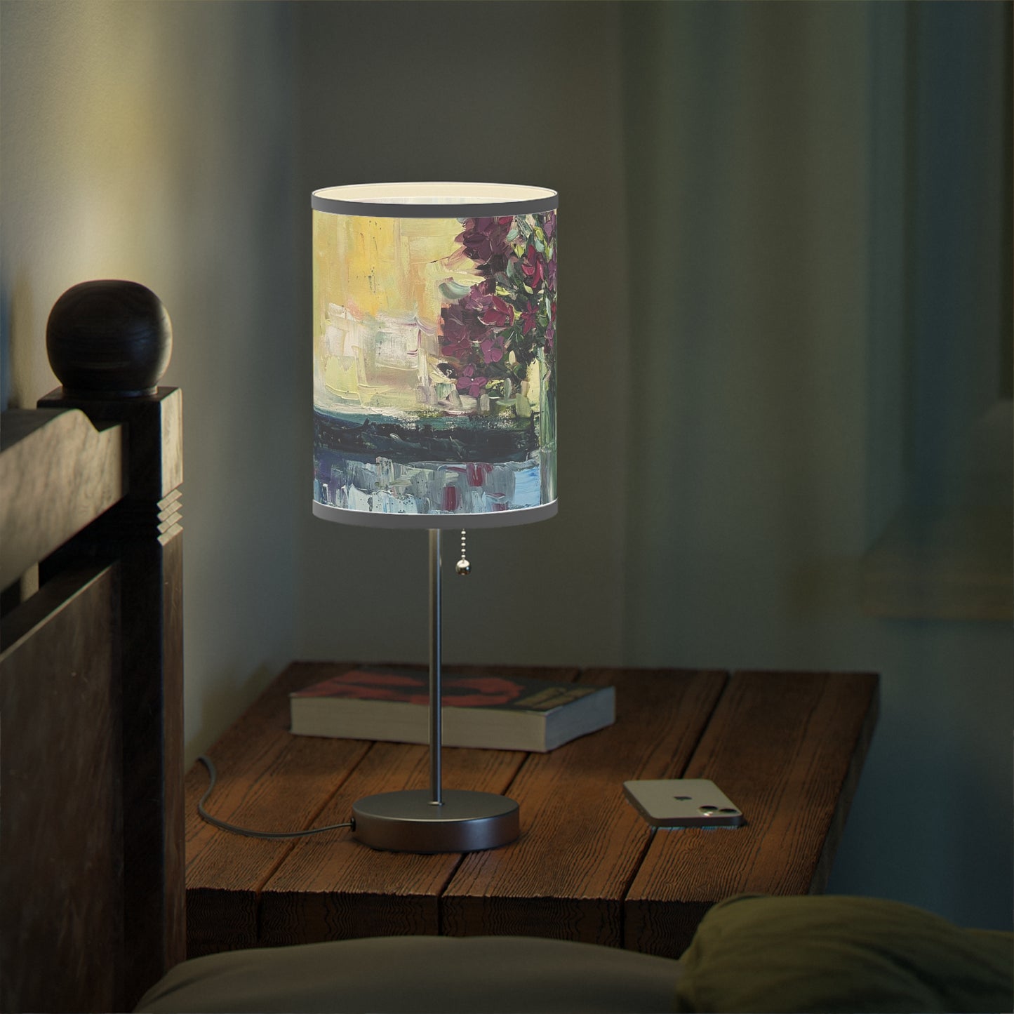 Lámpara Shabby Wildflowers con soporte, enchufe EE. UU.|CA