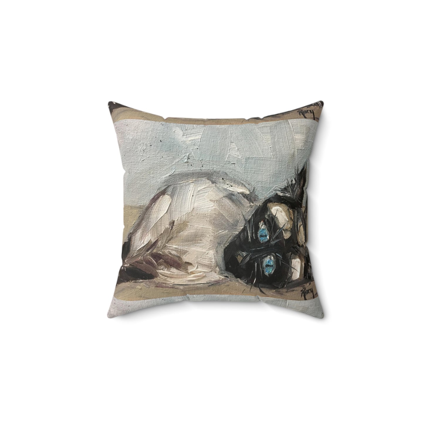 Siamese Cat (Little Miss Innocent) Indoor Spun Polyester Square Pillow