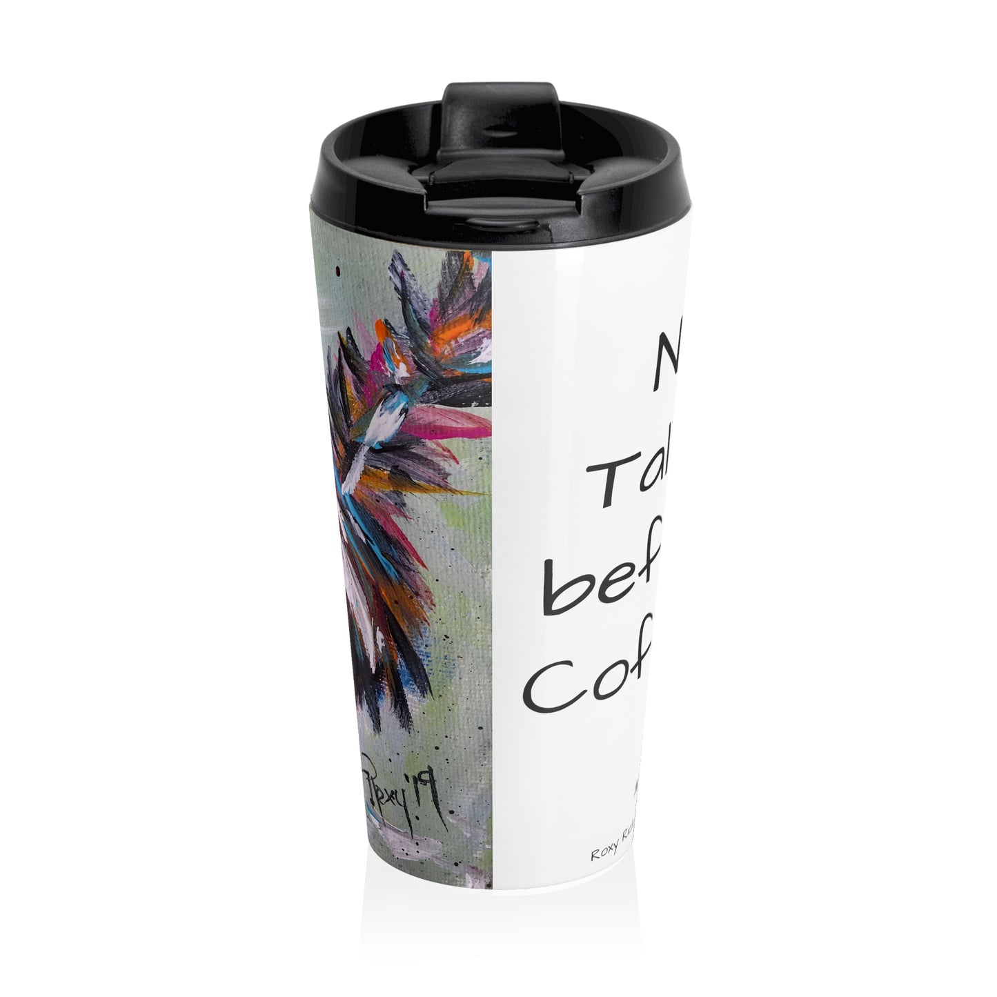 No Talkie before Coffee! Fluffy Rooster Stainless Steel Travel Mug