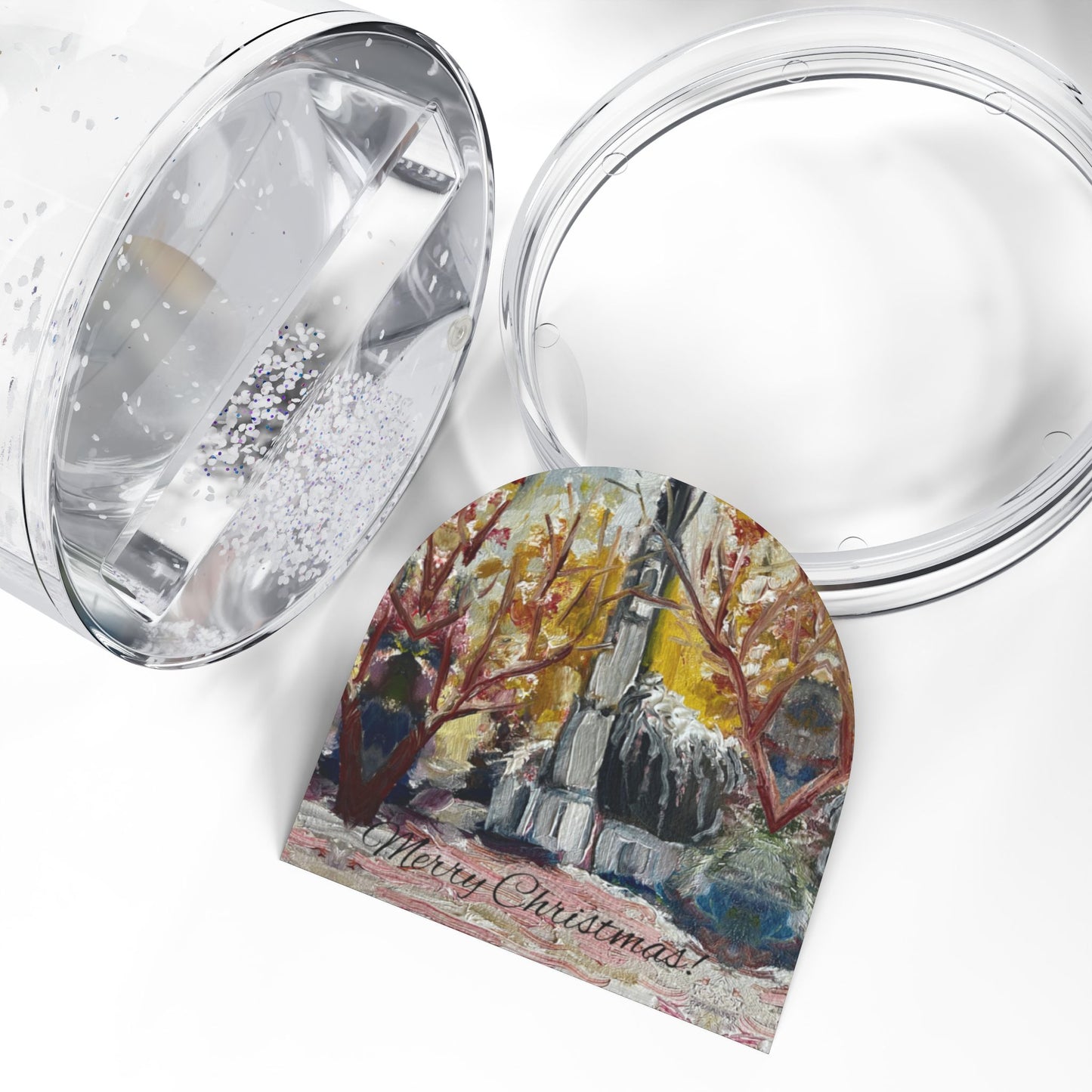 Snow Globe - Merry Christmas! -Snowy Rural Church