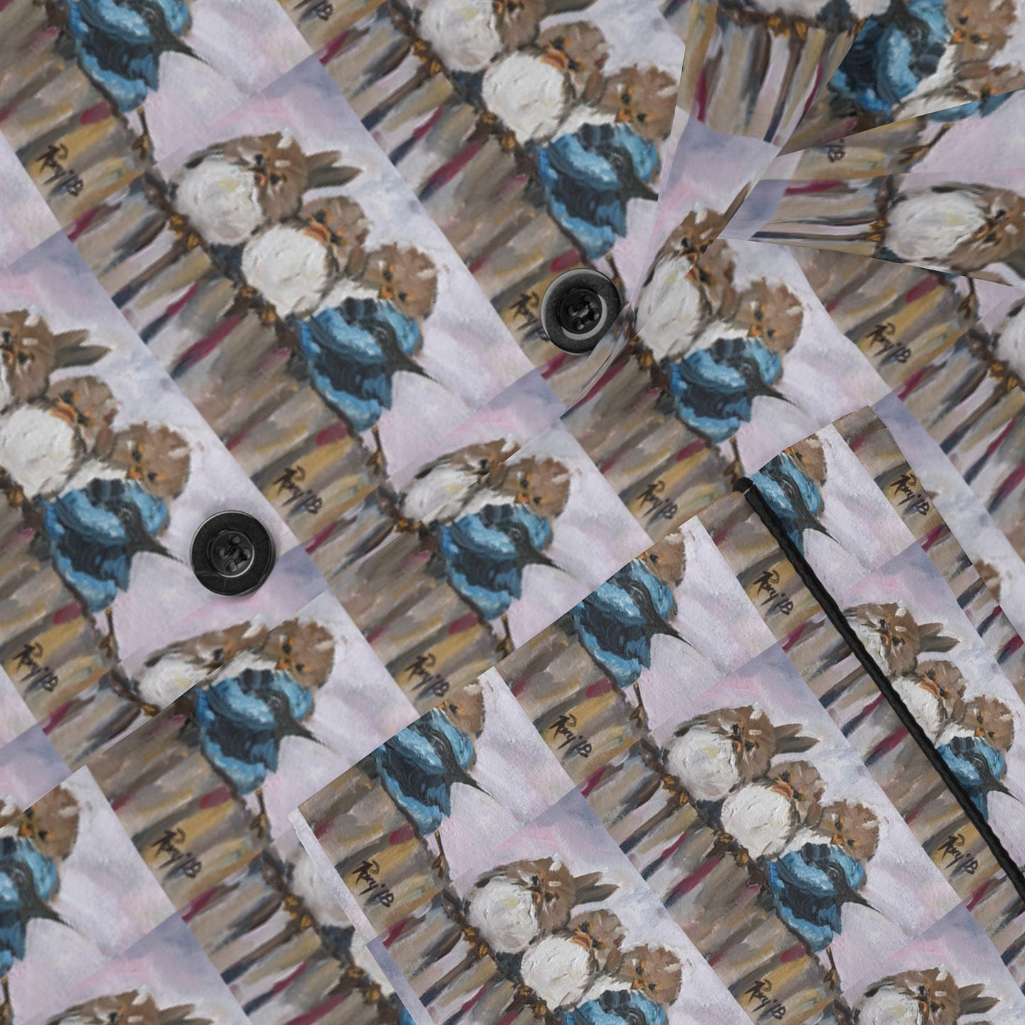 Satin Pajamas — Luxurious Silky Sleepwear Set- Grumpy Morning Adorable Fairy Wrens