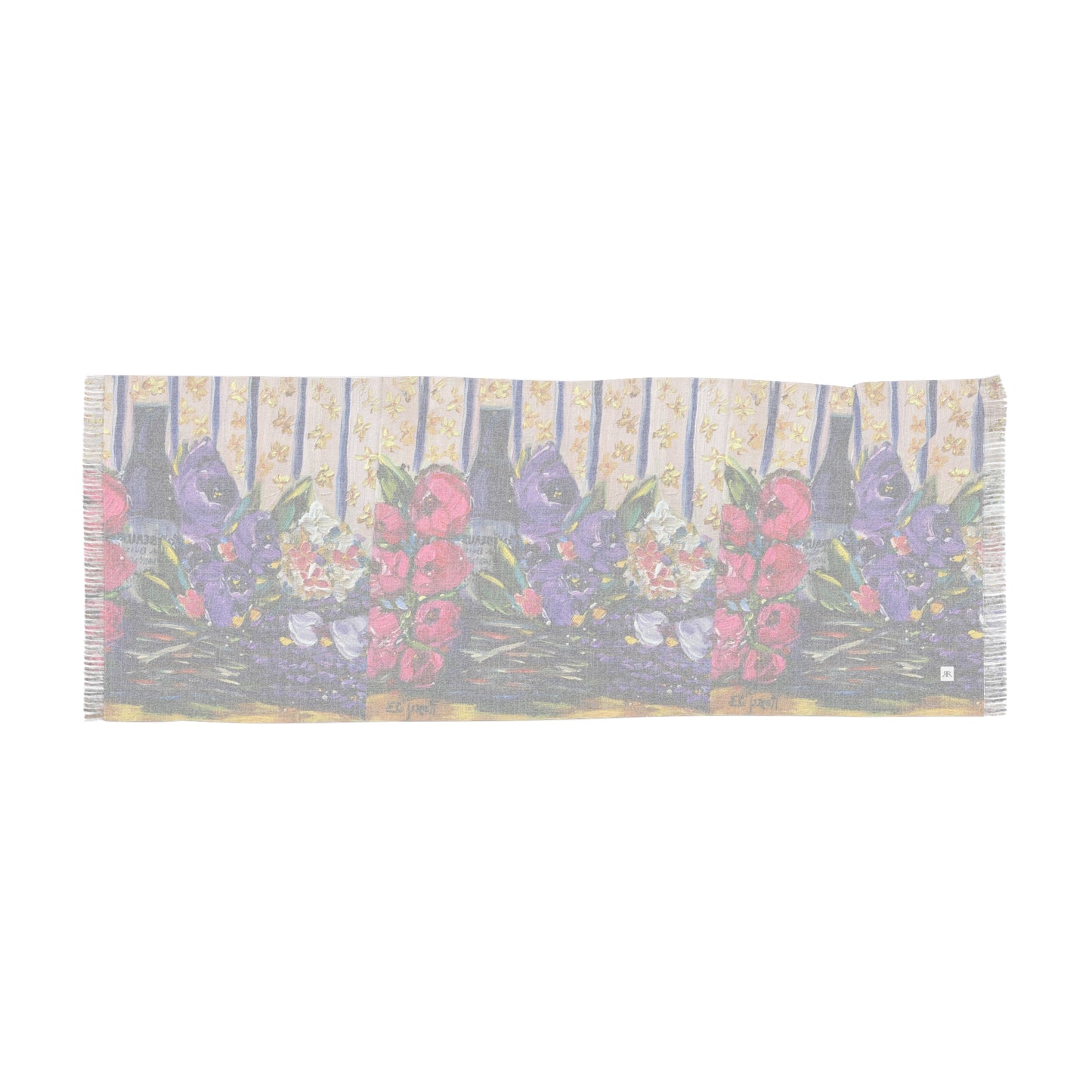 Colorful Scarf — Artistic Lightweight Neck Wrap- Corbeaux Wine and Lavender