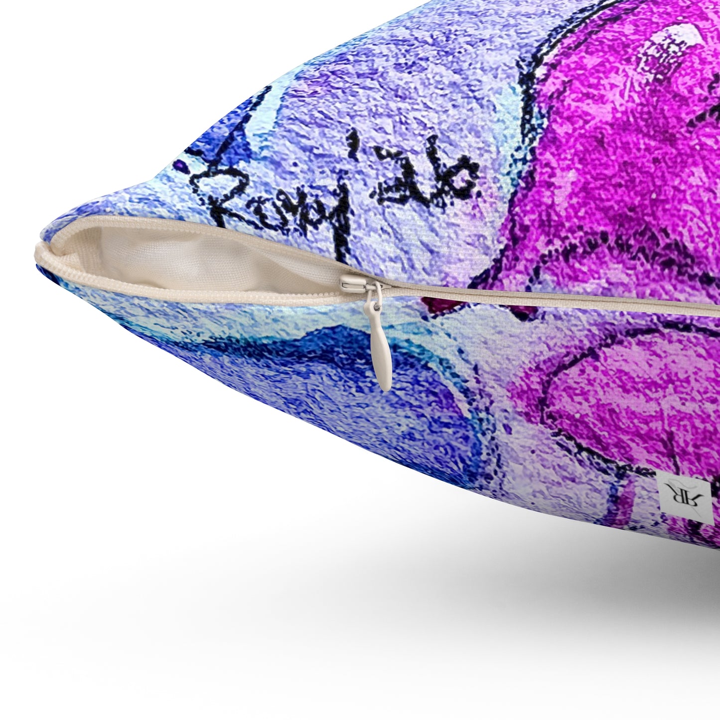 Valentine Floating Purple Hearts Throw Pillow — Romantic Heart Accent Pillow