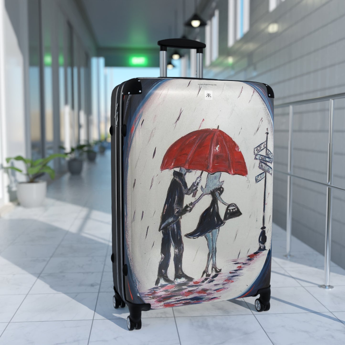 Romatic Couple in Paris "The Gentleman" Carry on Suitcase