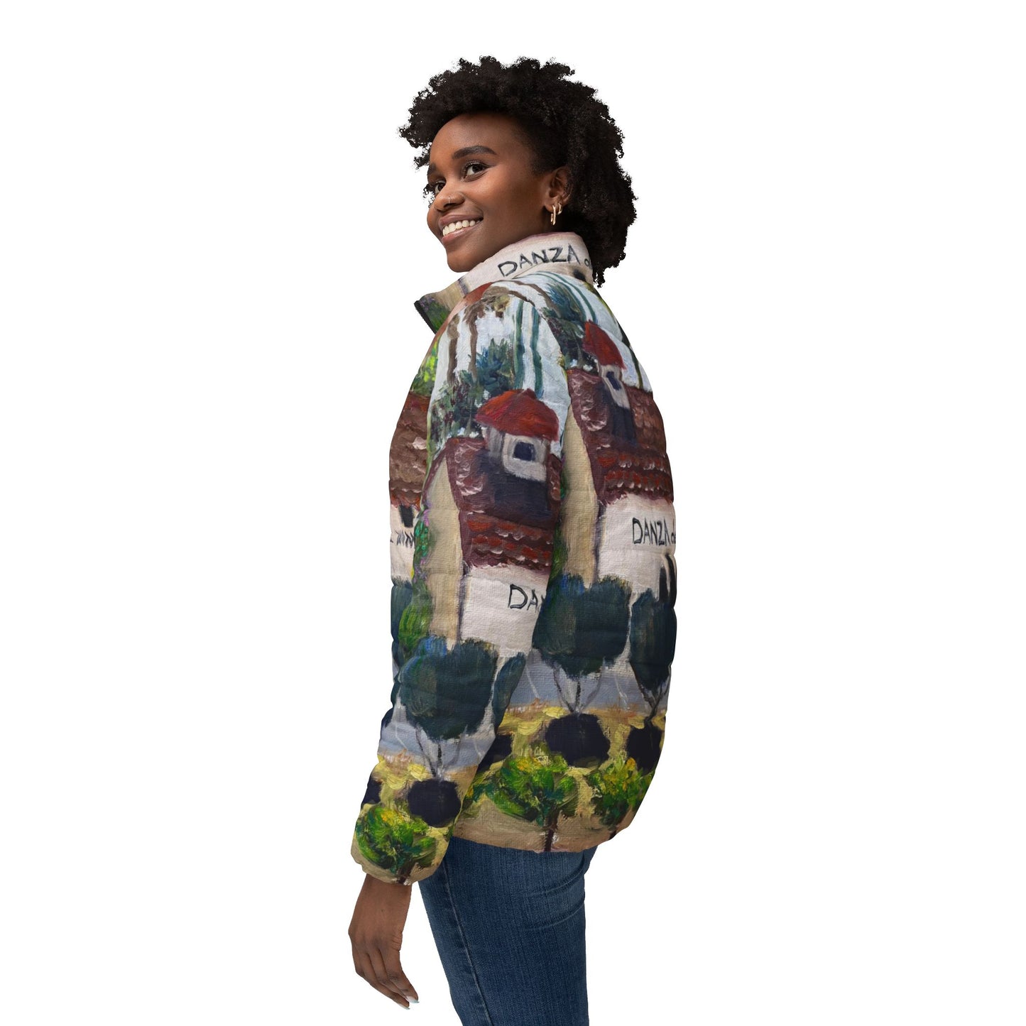 Women's Puffer Jacket - Roxy Rich Fine Art -Danza del Sol Winery