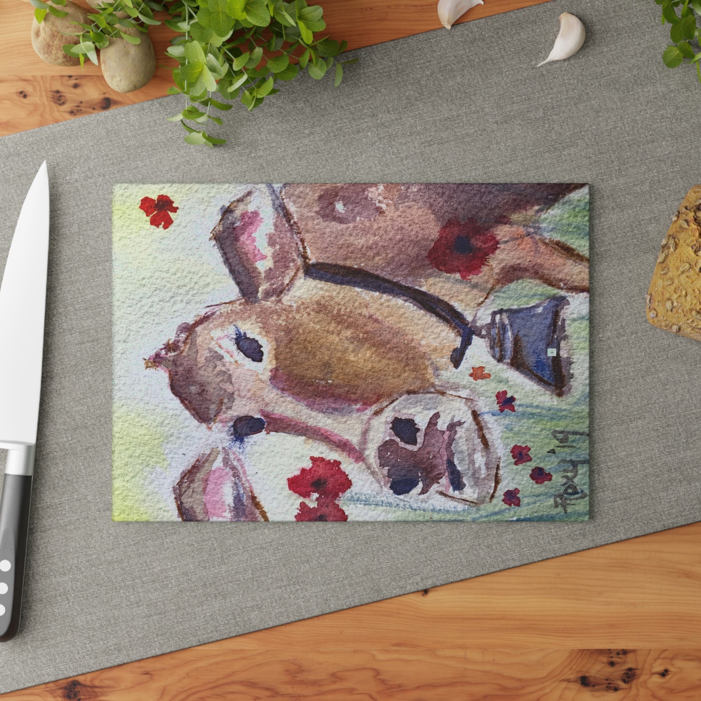 Tabla de cortar de vidrio Belle Cow