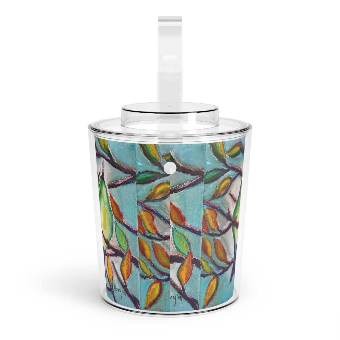 Cuddling Warblers Wine or Ice Bucket with Tongs