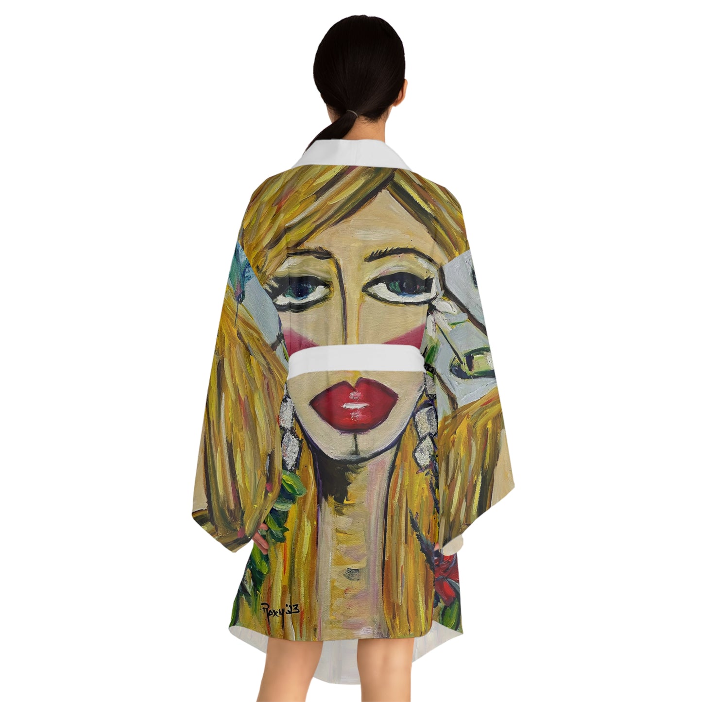 Kimono Robe - Elegant Hummingbird Lady