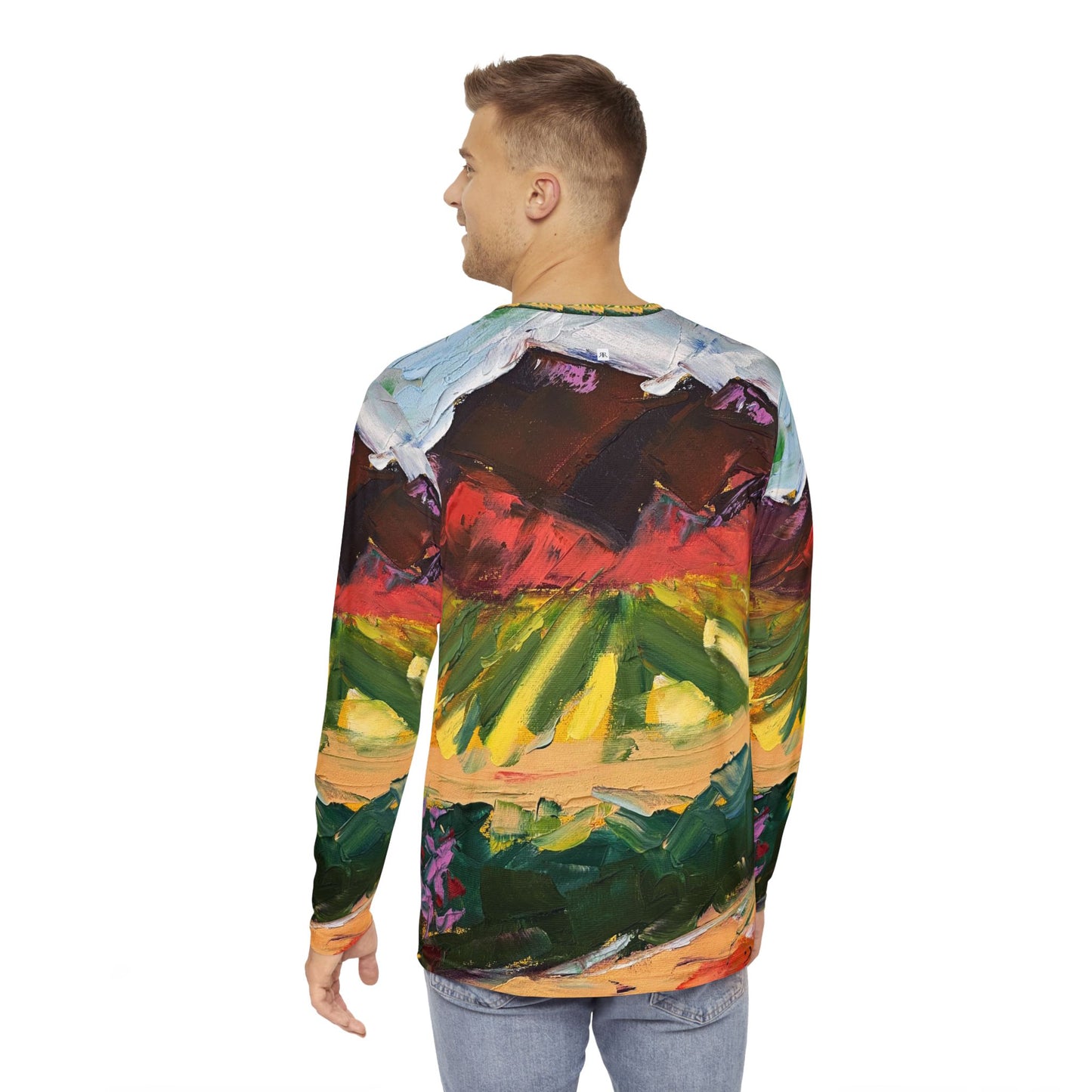 Men's Long Sleeve Shirt - Unique Classic Tee-Mountain View at Chapin