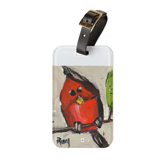 Goofy Cardinal Chick Luggage Tag