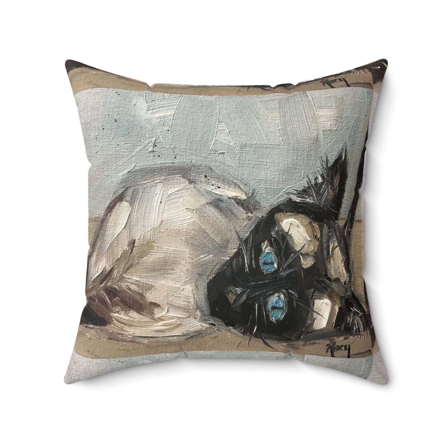 Siamese Cat (Little Miss Innocent) Indoor Spun Polyester Square Pillow