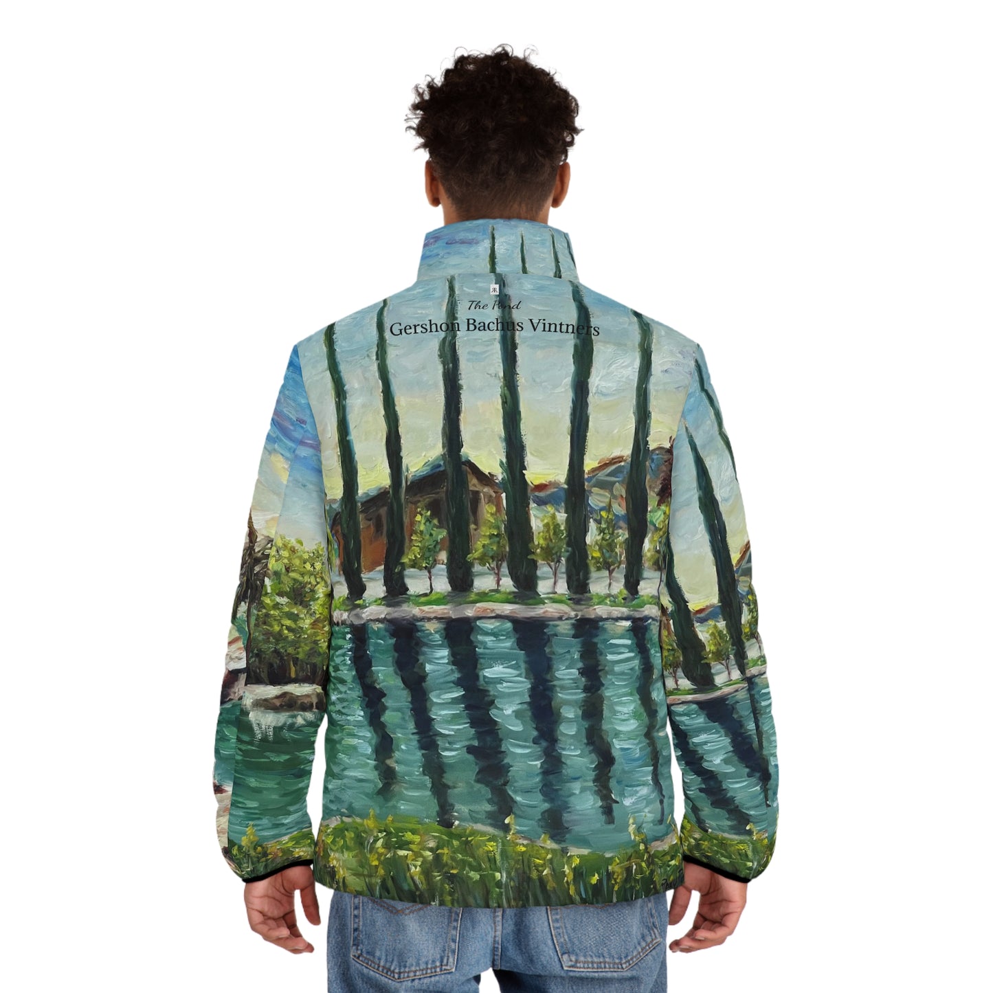 Men's Puffer Jacket - Roxy Rich Art, Unique Bright Colors-The Pond at GBV
