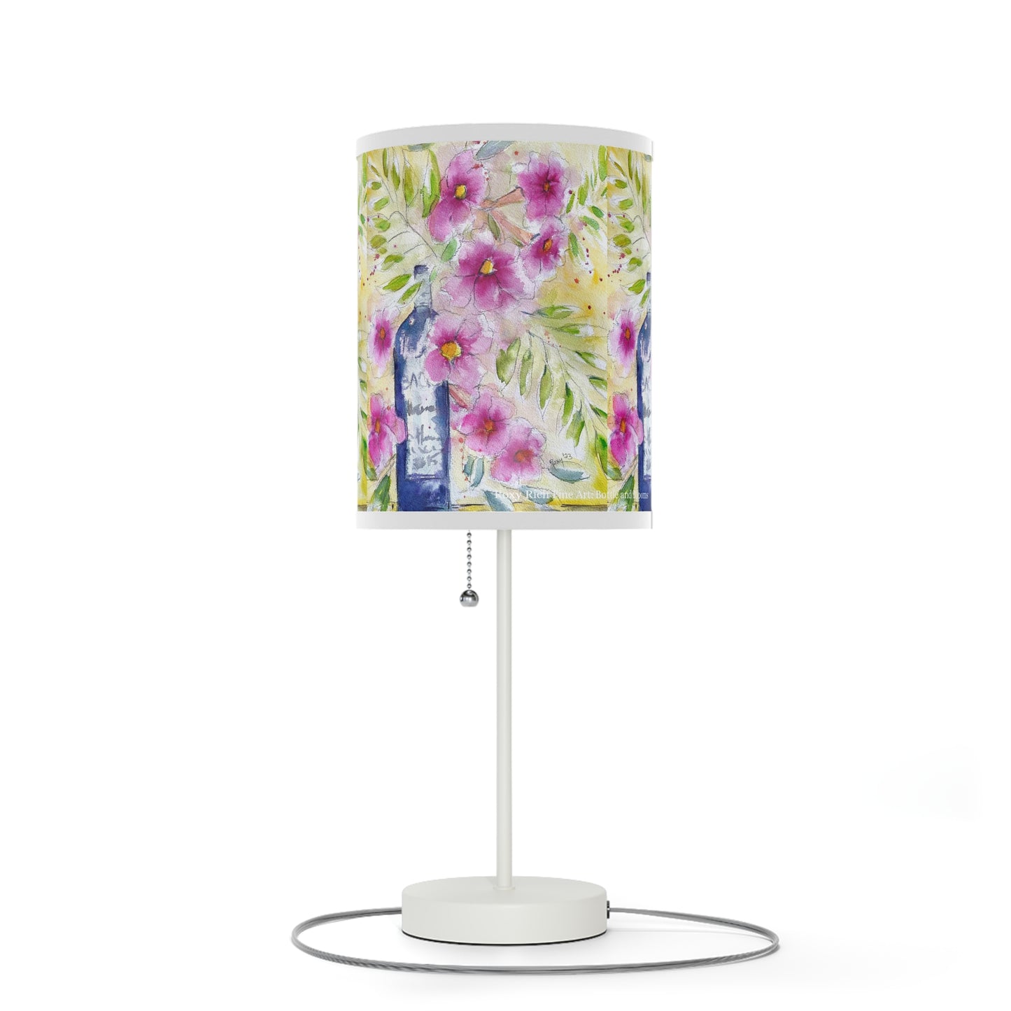 Lamp on a Stand, US|CA plug-Bottle and Blooms-GBV
